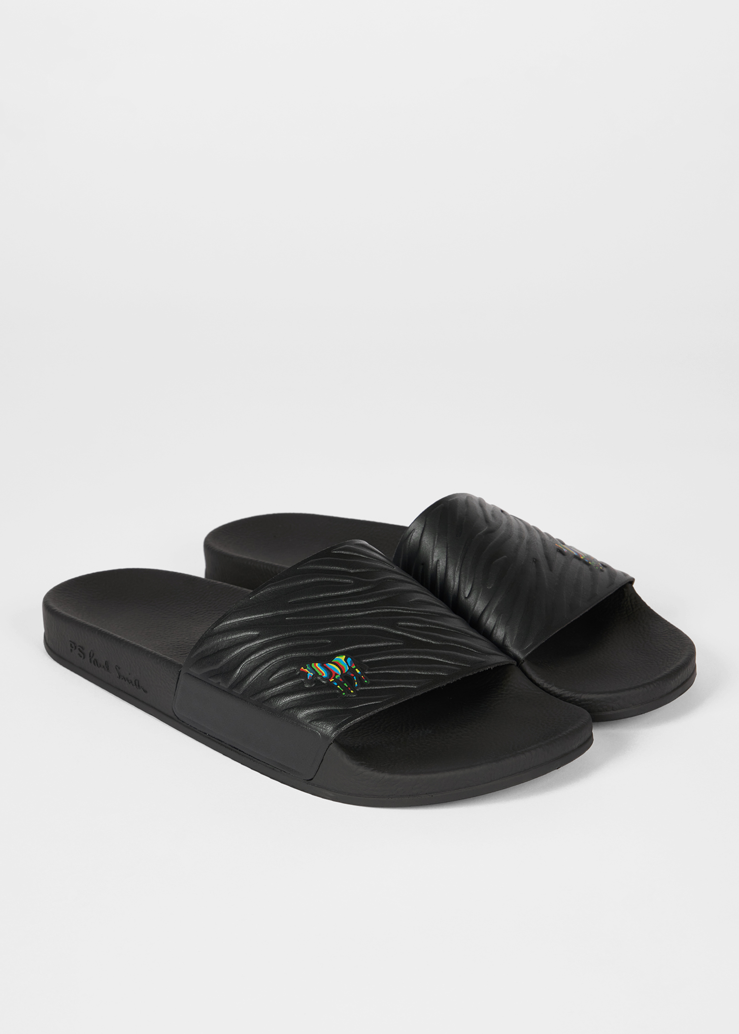 Men's Black Zebra 'Zed' Slides