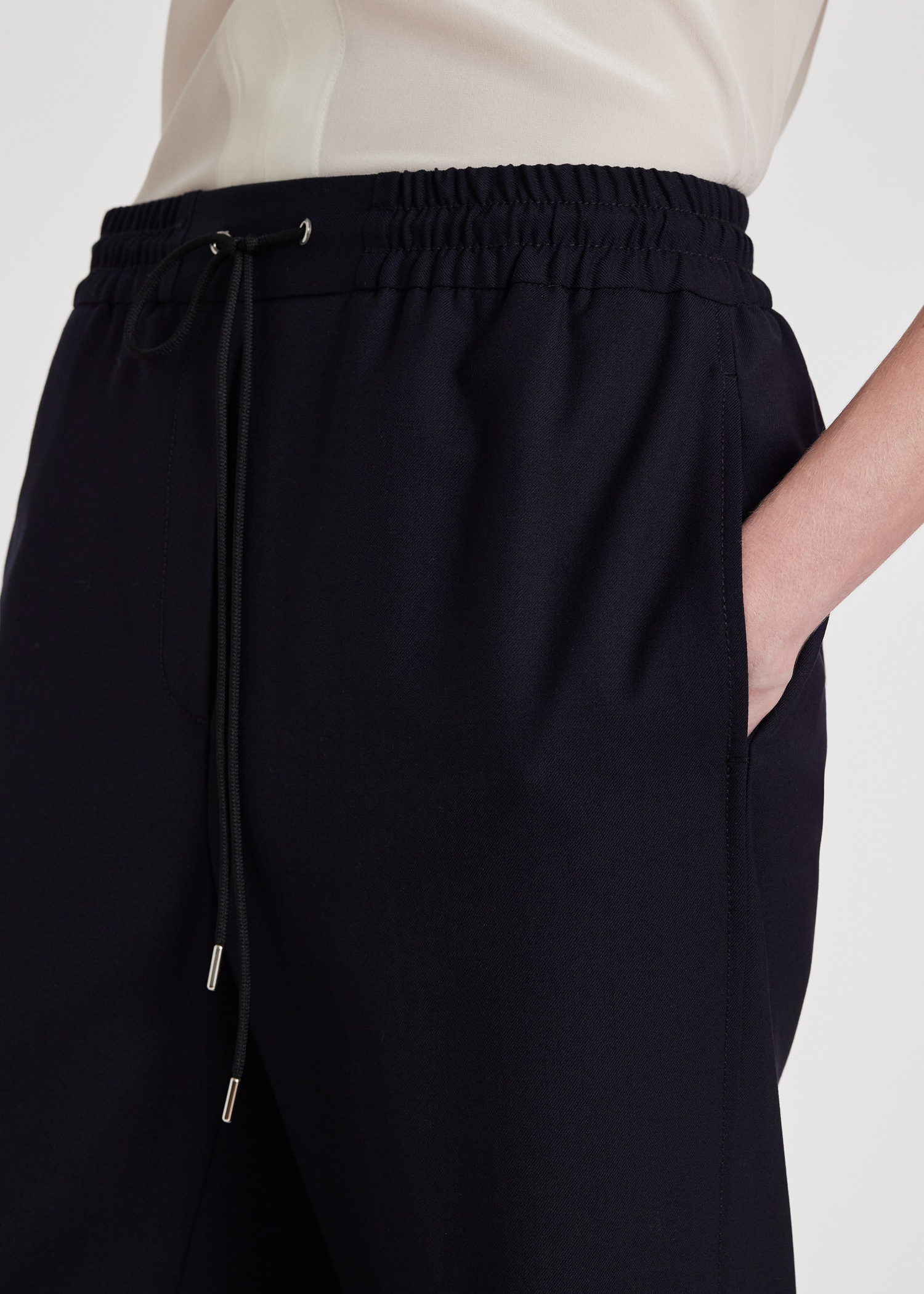 Women's A Suit To Travel In - Navy Drawstring Wide Leg Trousers thumbnail 7