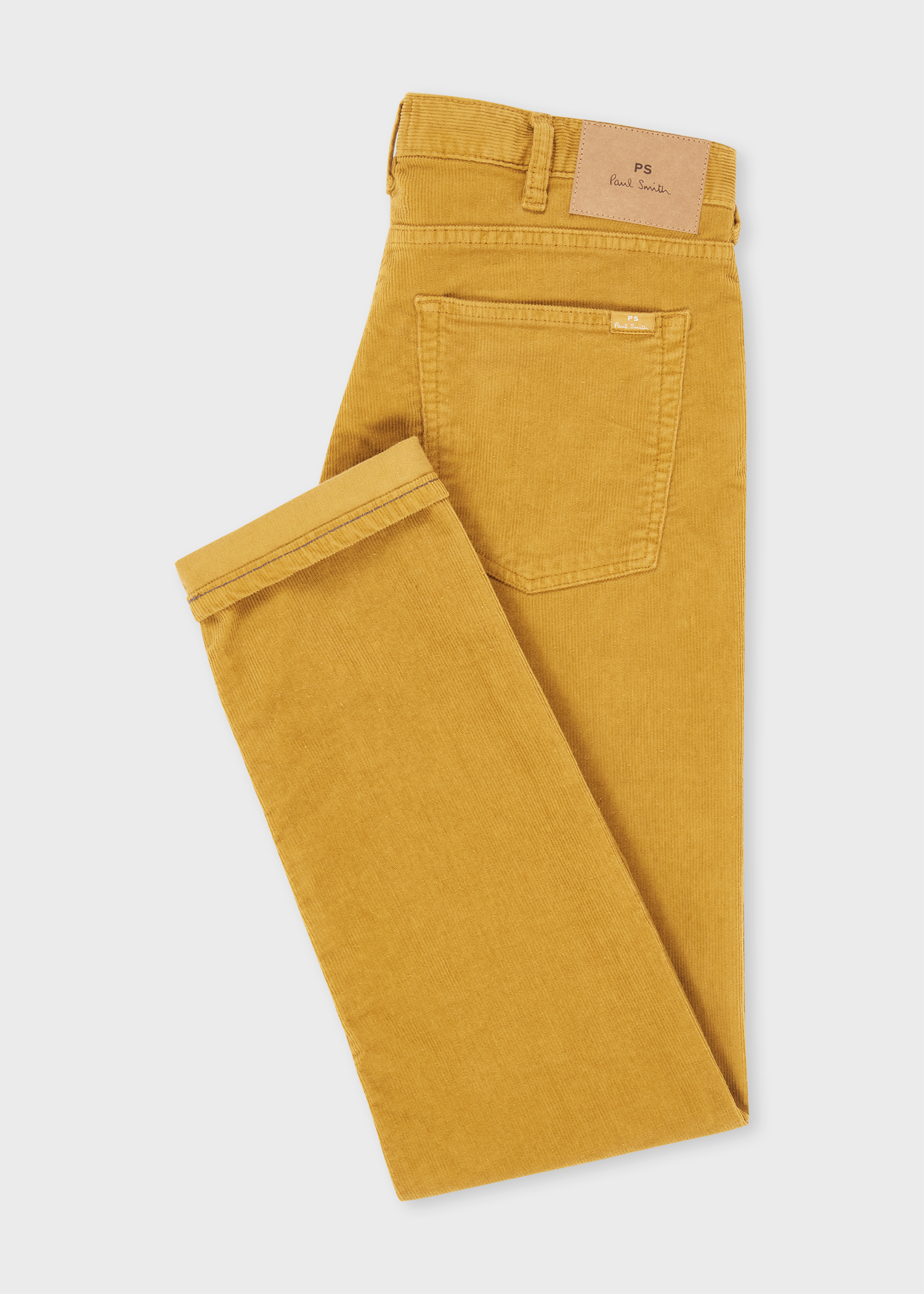 Tapered-Fit Mustard Yellow Corduroy Trousers thumbnail 5