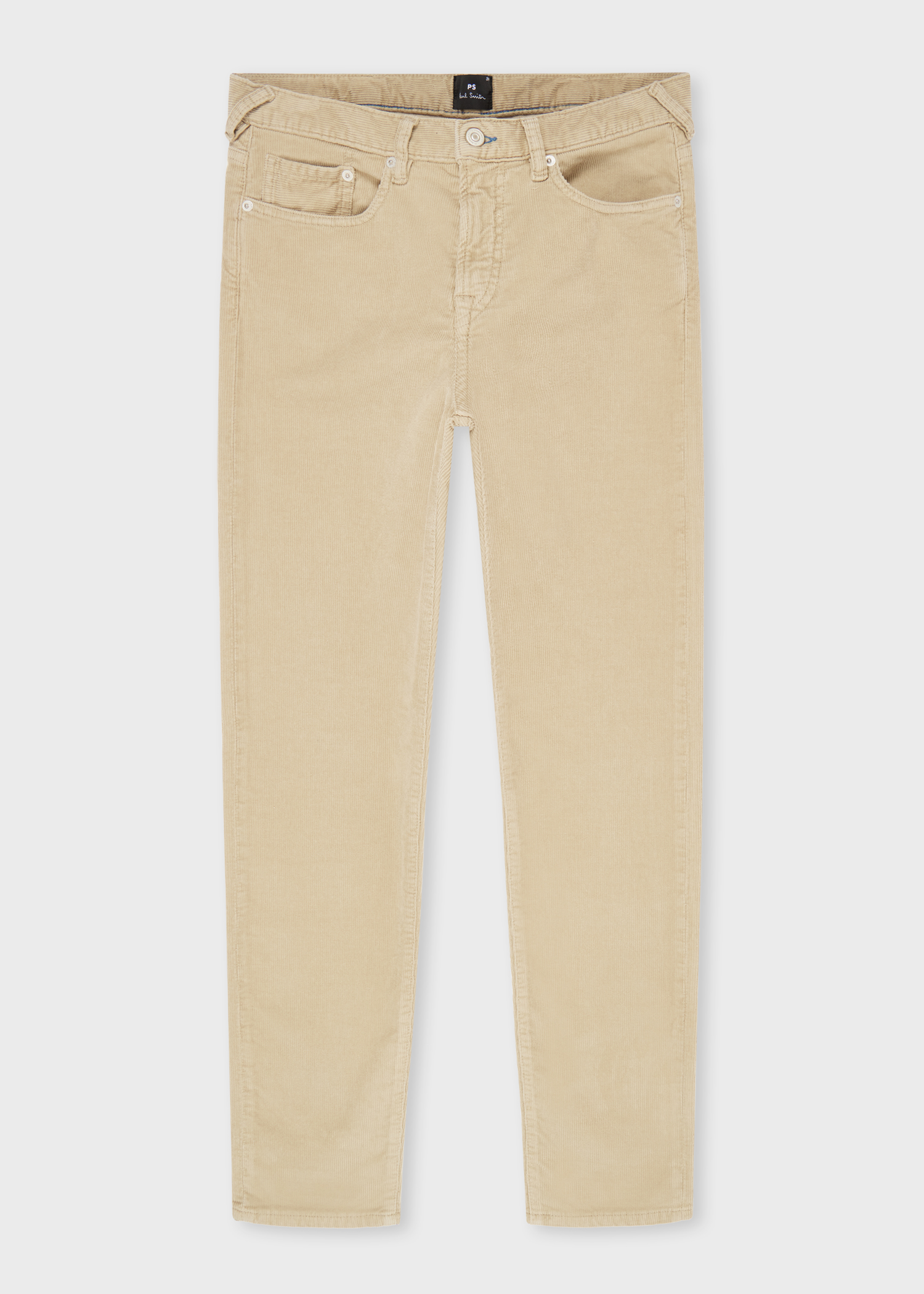 Tapered-Fit Beige Corduroy Trousers thumbnail 4