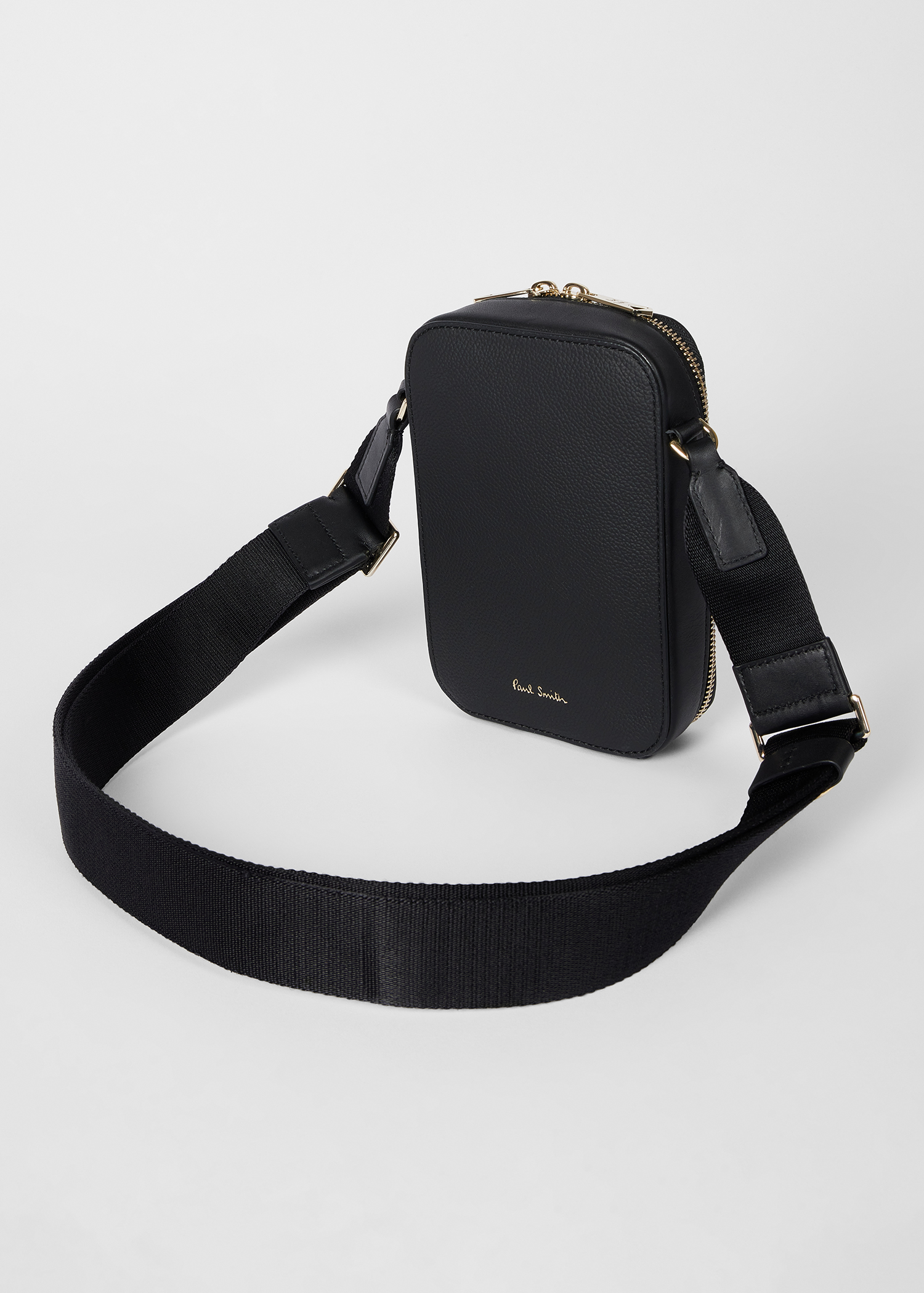 Men's Black Leather 'Signature Stripe' Trim Flight Bag