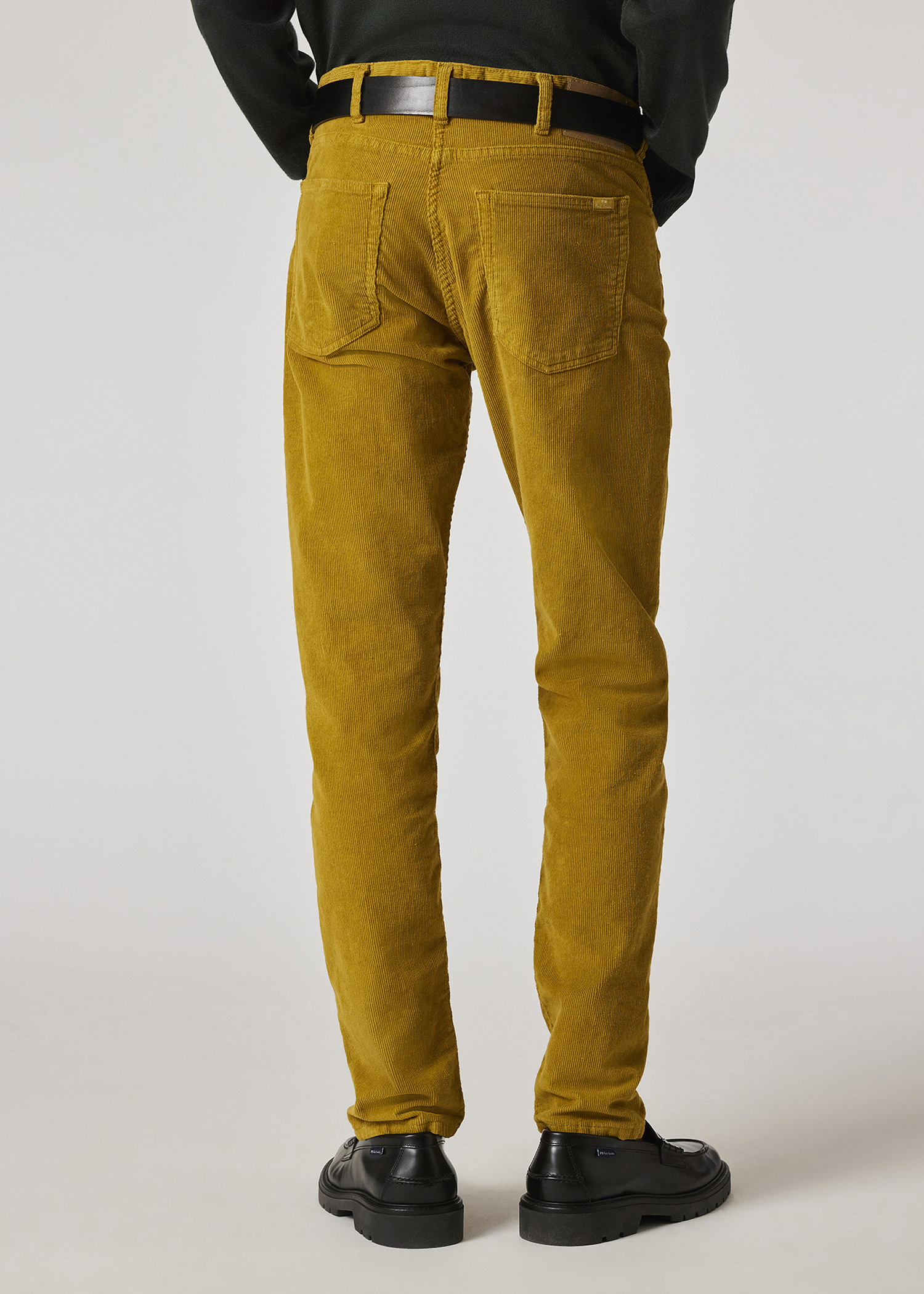 Tapered-Fit Mustard Yellow Corduroy Trousers thumbnail 3