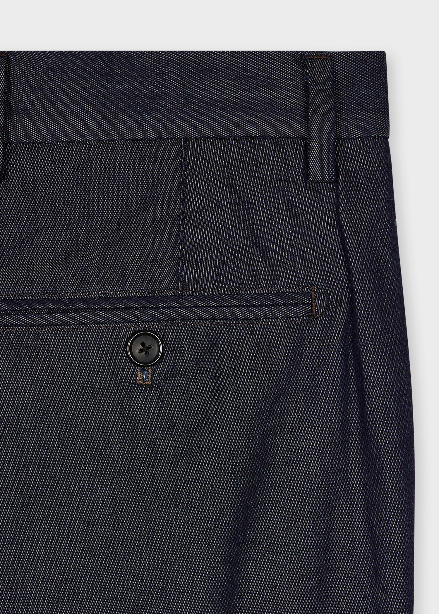 Indigo Rinse Cotton-Twill Pleated Trousers thumbnail 5