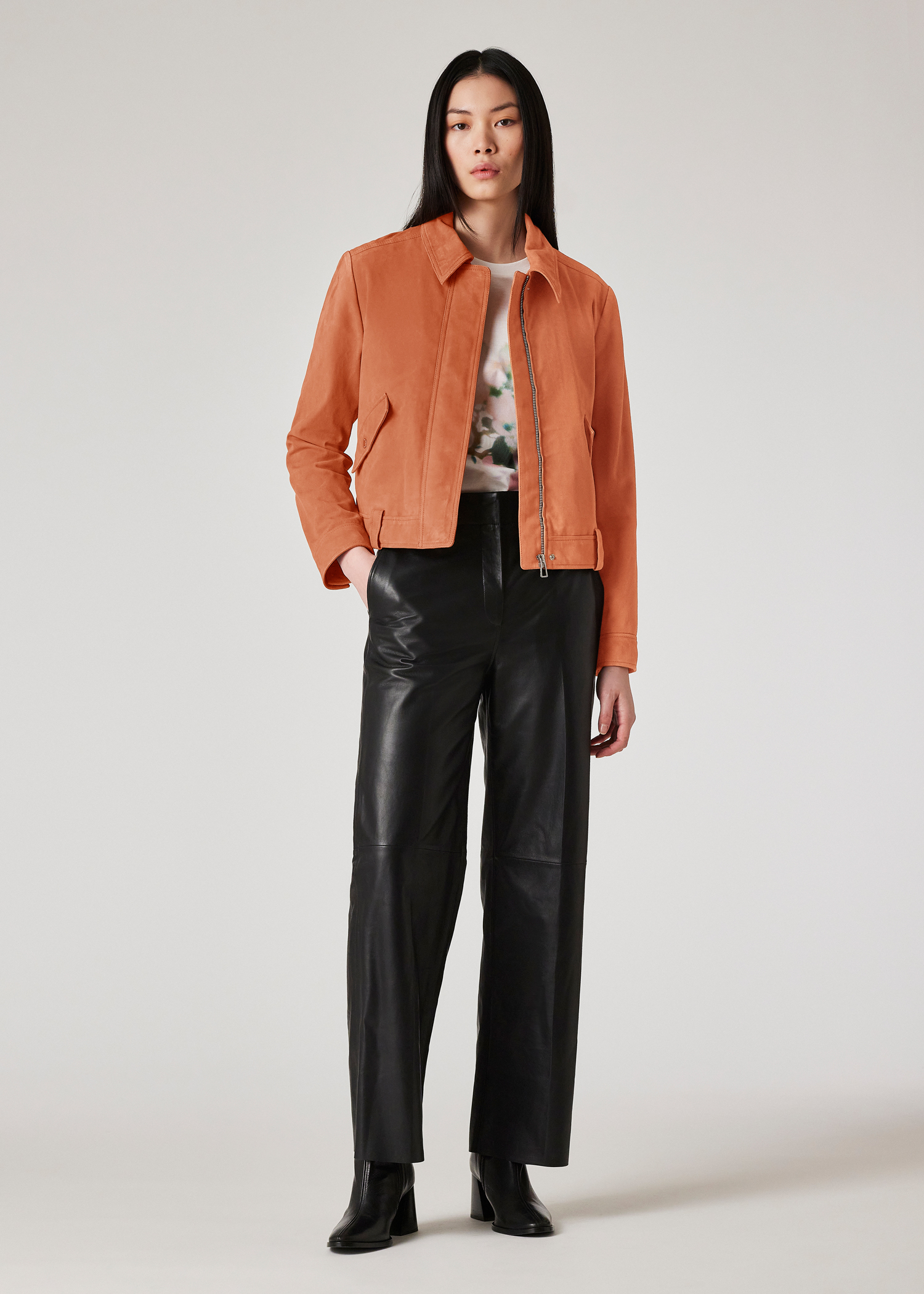 パンツ PAUL SMITH / cow leather pants Women's Black Leather Trousers