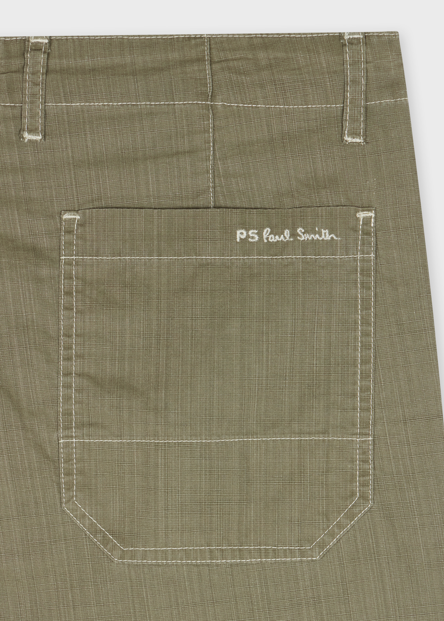 Khaki Coated Slub-Cotton Trousers thumbnail 5