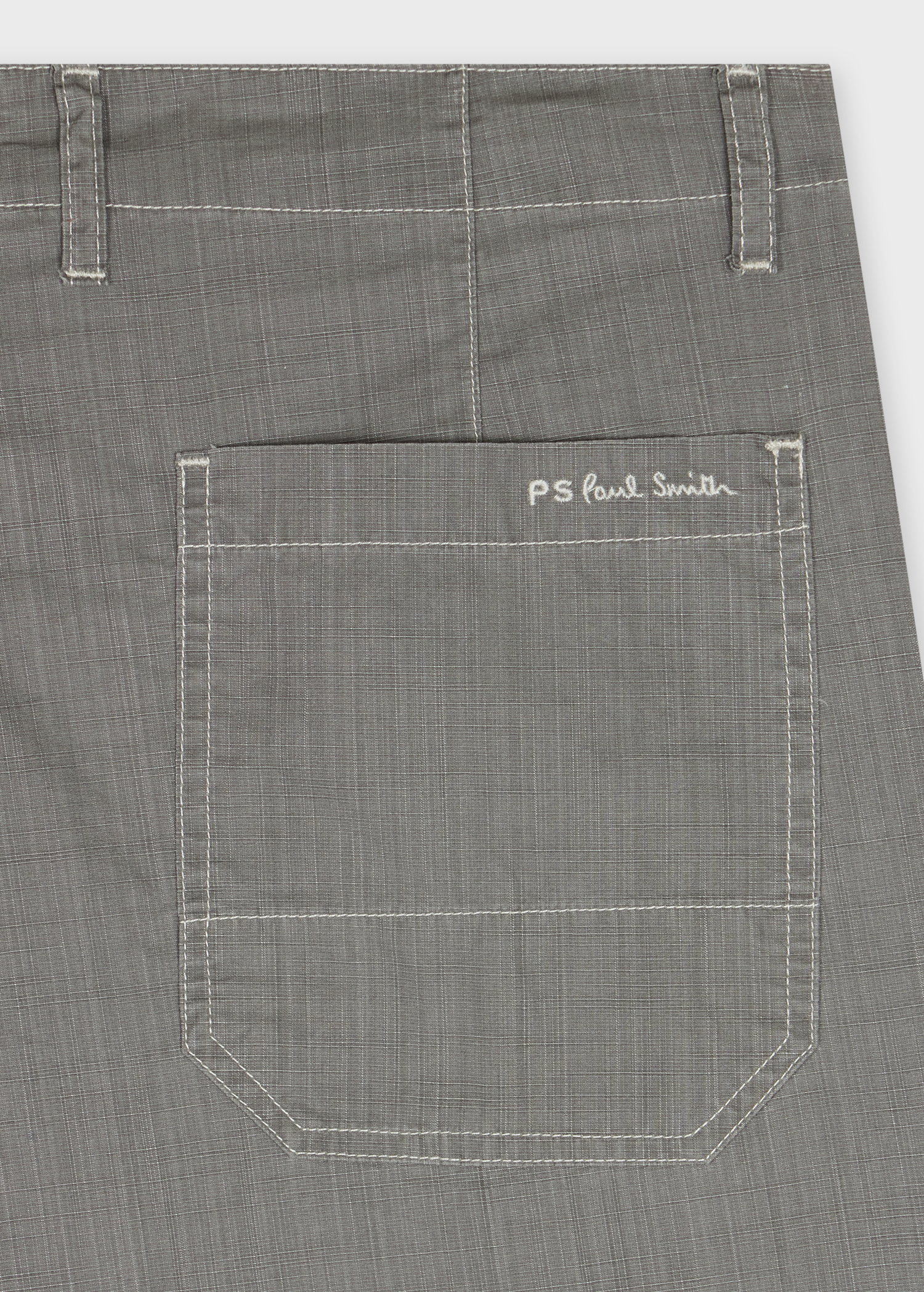 Grey Coated Slub-Cotton Trousers thumbnail 6