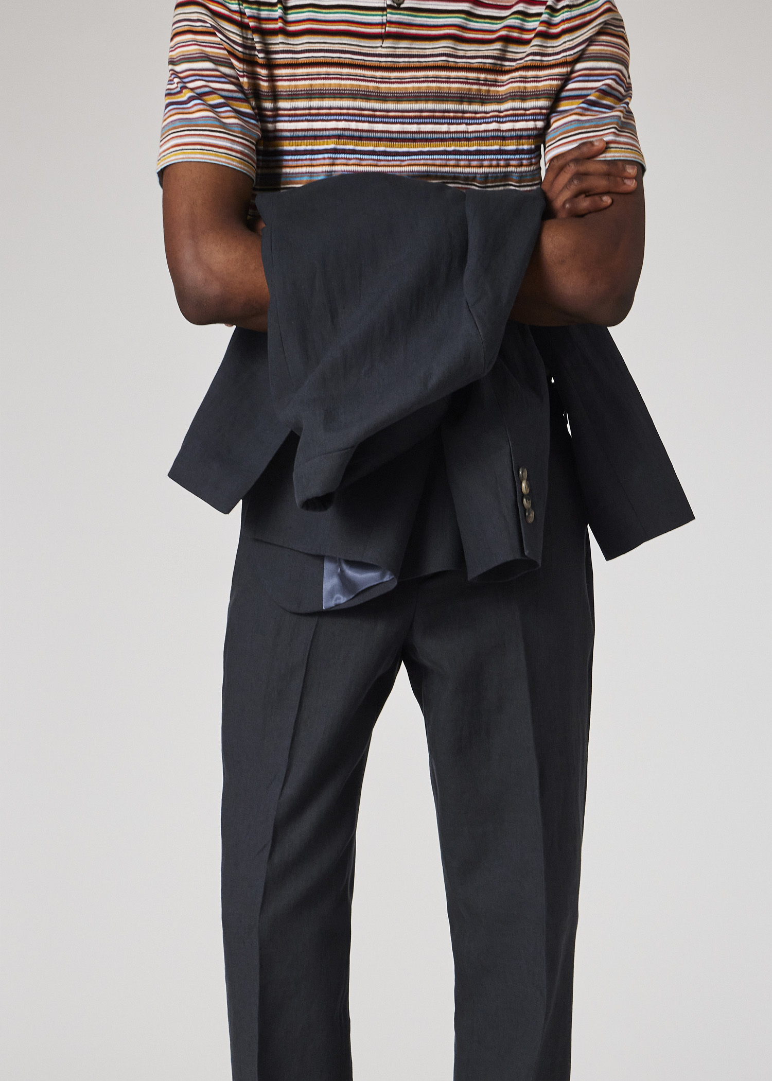Navy Linen Buggy-Lined Blazer thumbnail 3