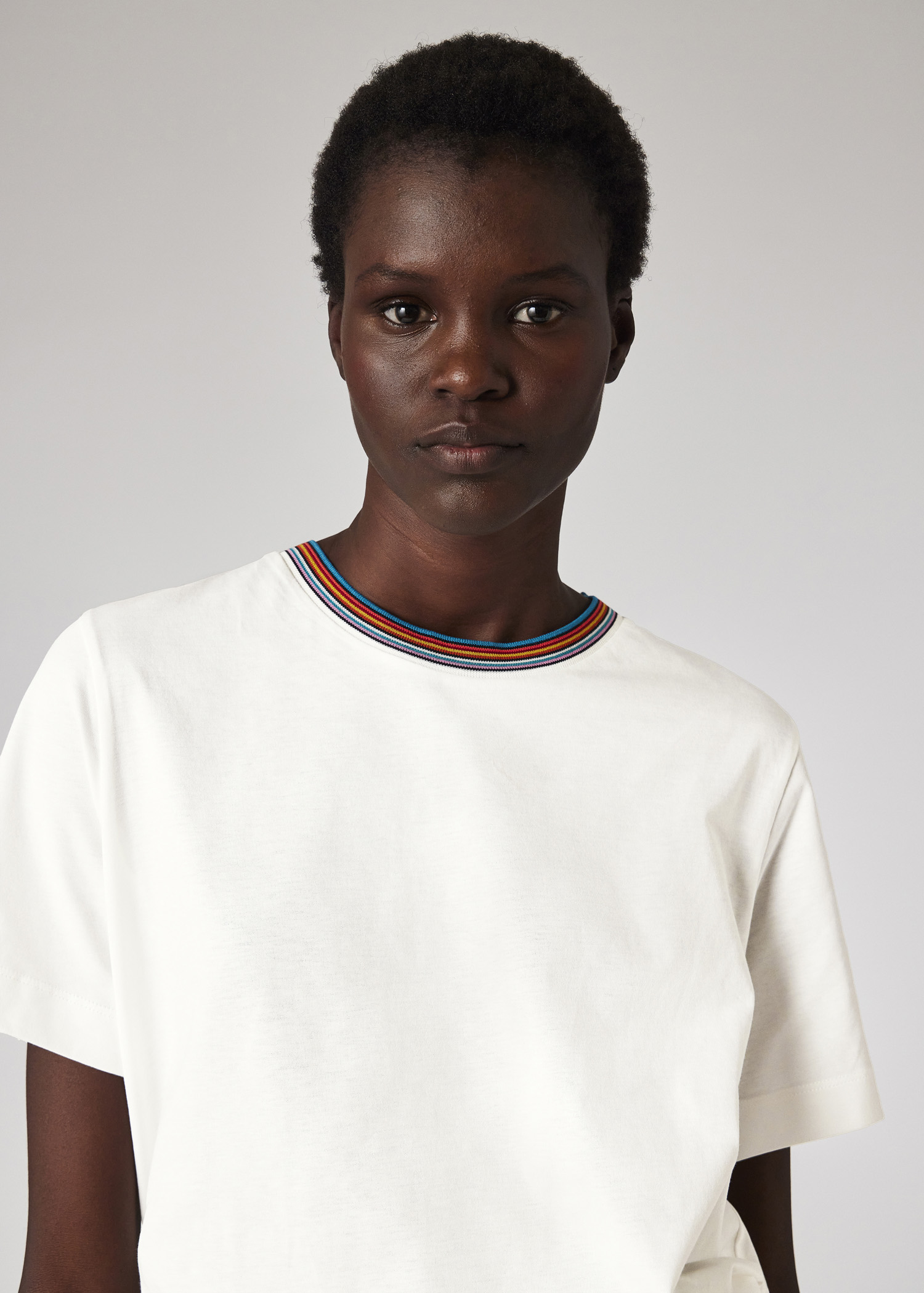 Women's Black 'Signature Stripe' Crew Neck T-Shirt