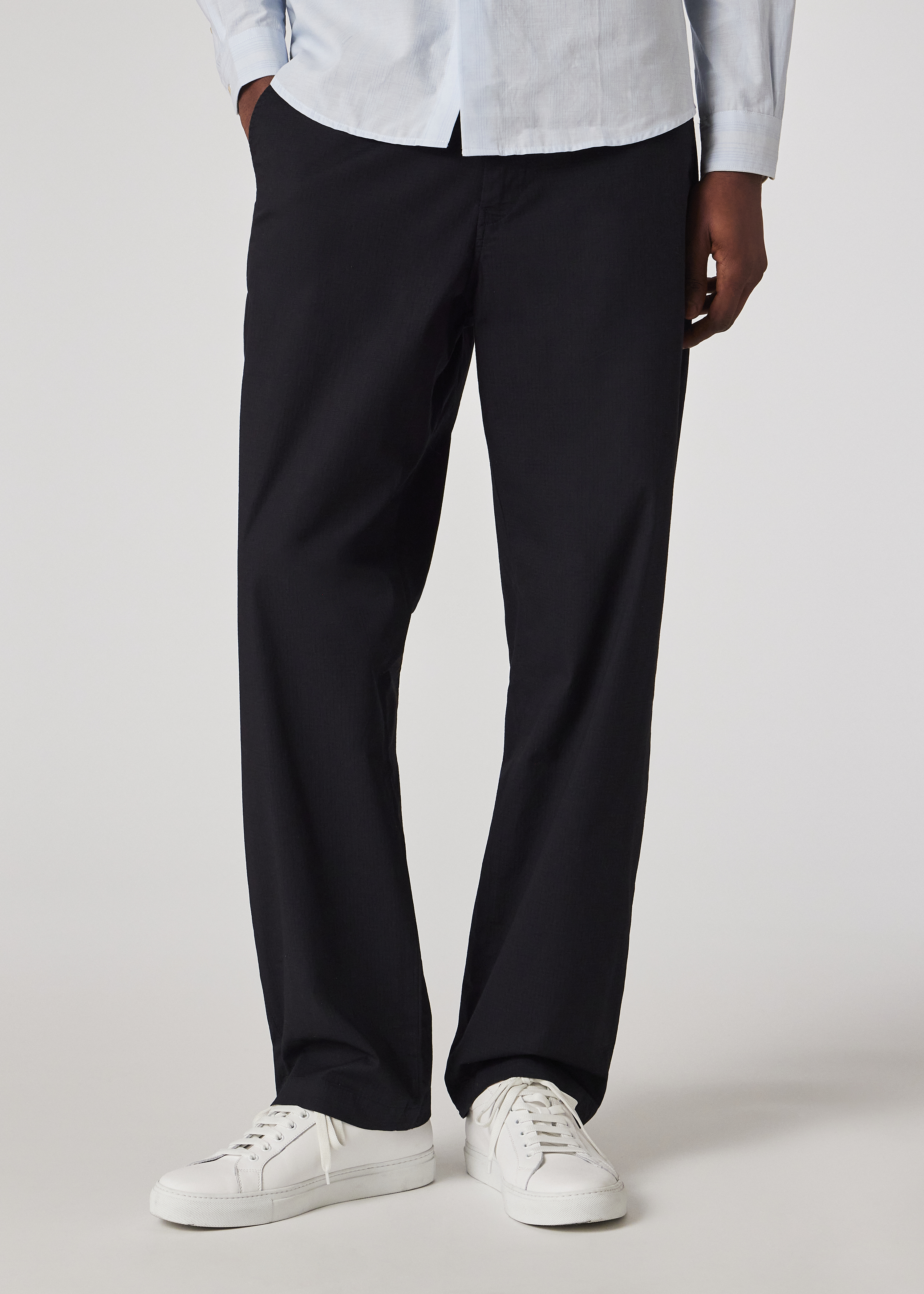 Relaxed-Fit Dark Navy Stretch-Cotton Ripstop Trousers thumbnail 2