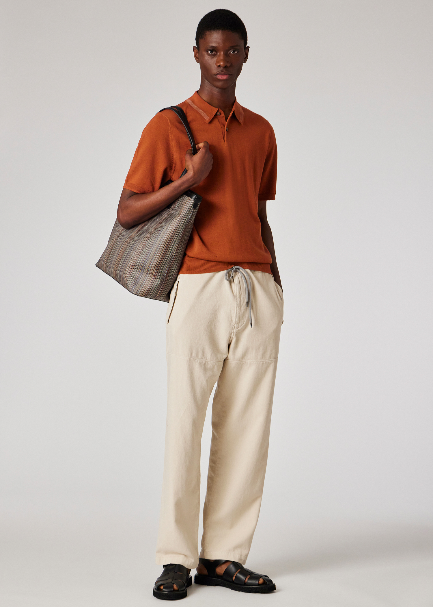 Relaxed-Fit Ecru Cotton-Linen Trousers thumbnail 3