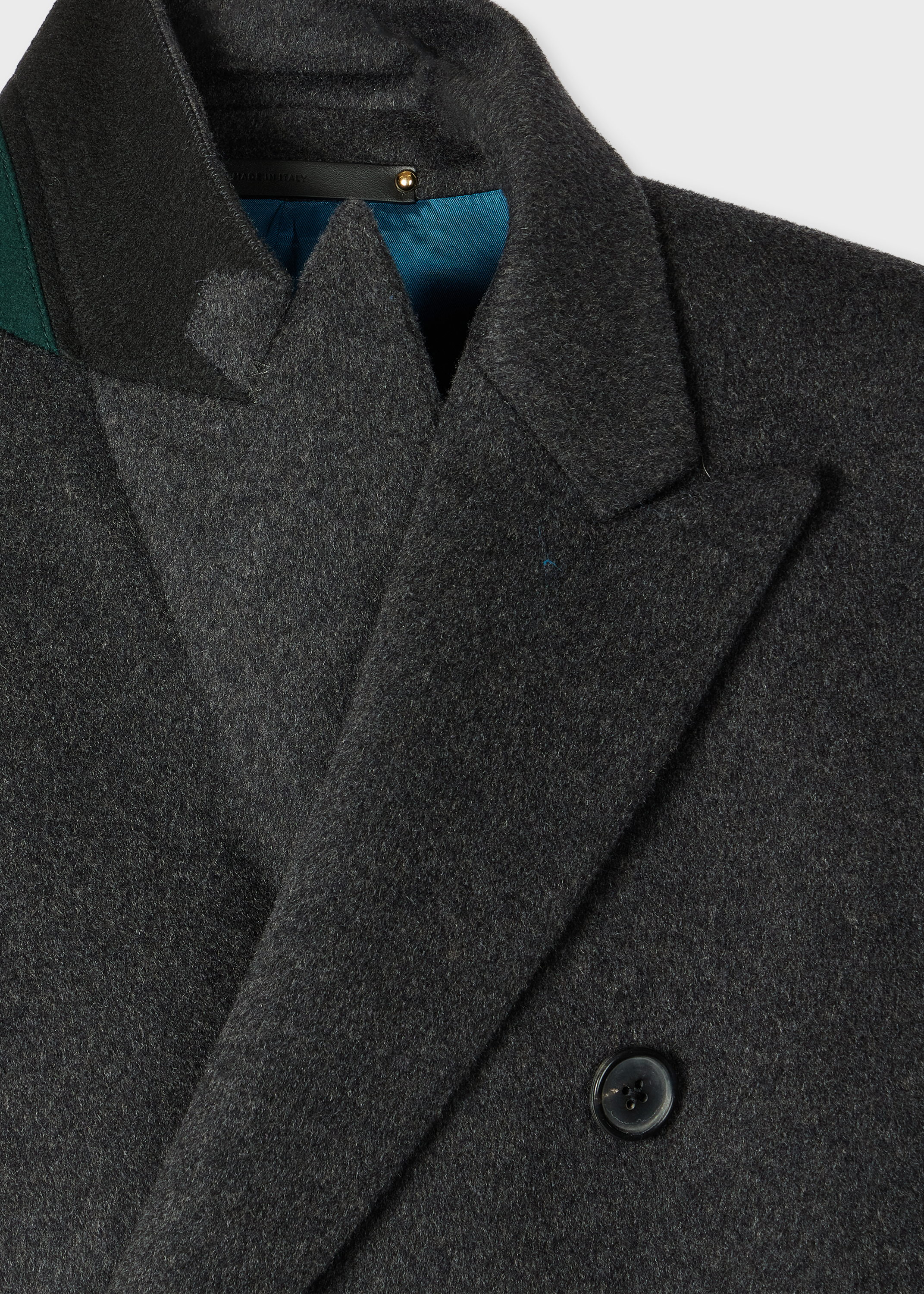 Paul Smith Charcoal Wool-Cashmere Blend Double Breasted Overcoat