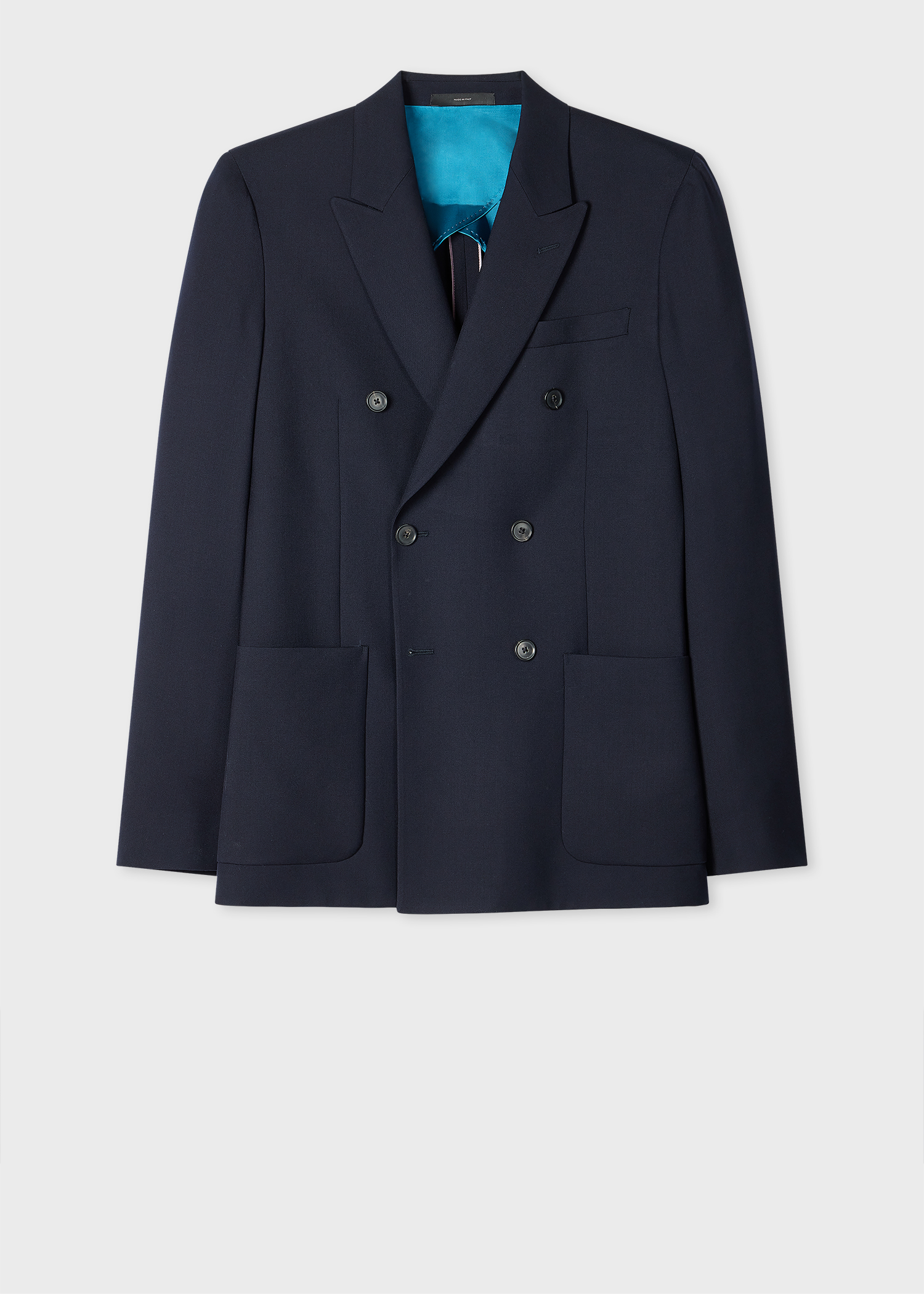 Tailored-Fit Navy 'Suit To Travel In' Double-Breasted Blazer thumbnail 6