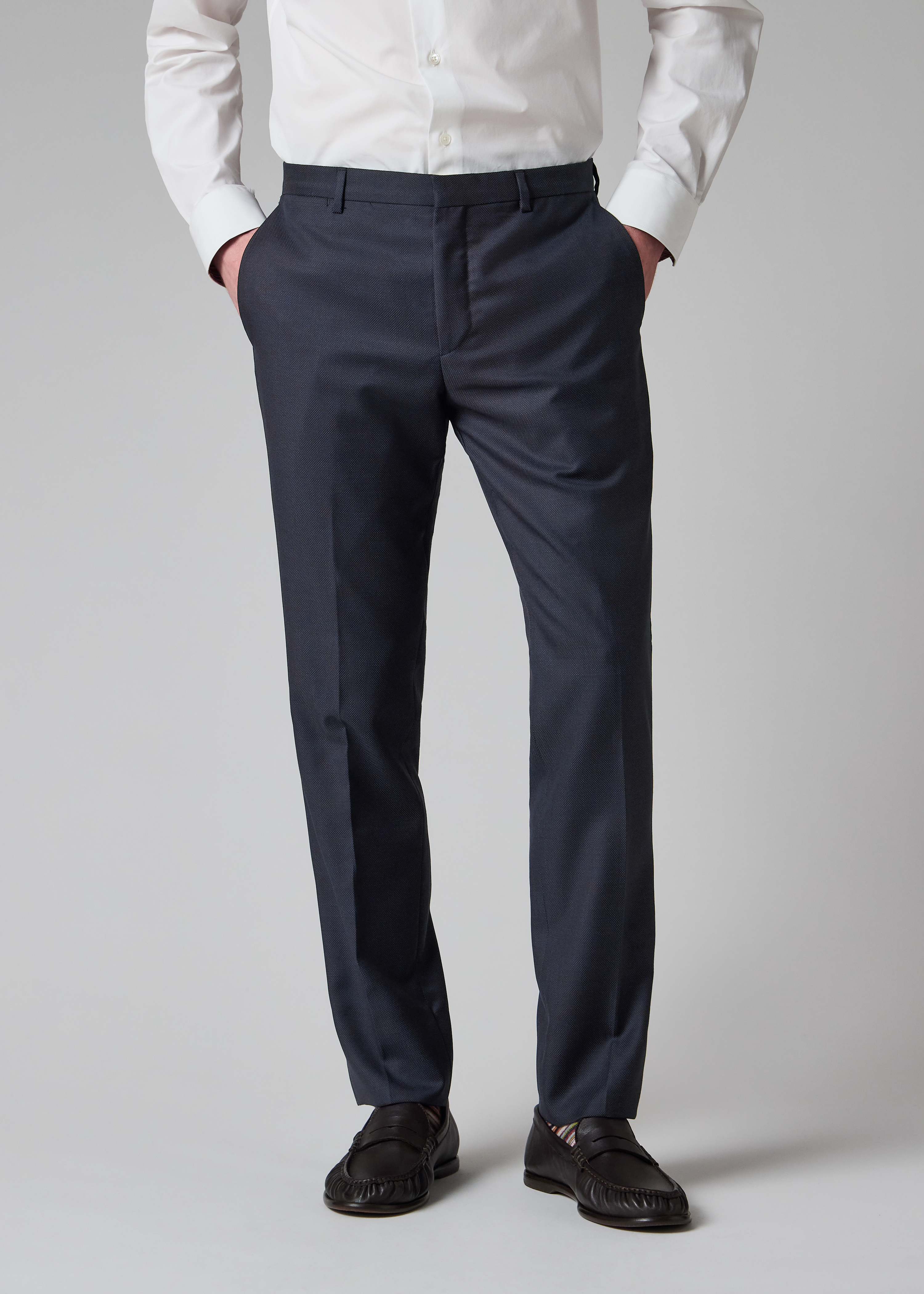 The Kensington - Men's Slim-Fit Dark Navy Pin Dot Wool Suit