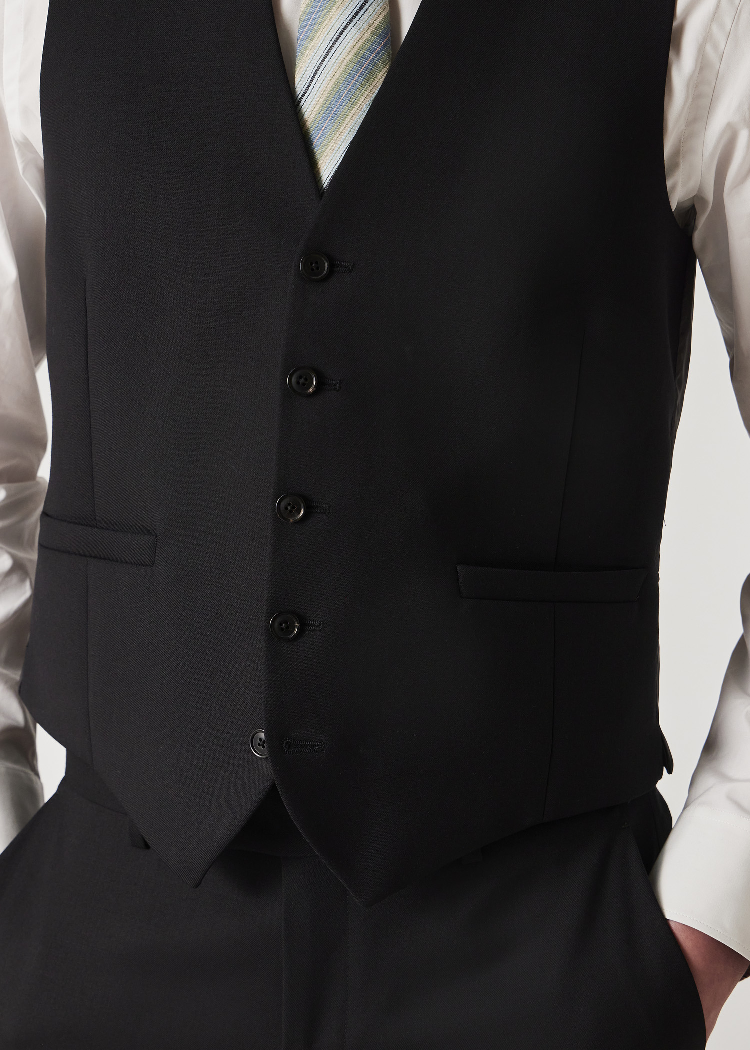 A Suit To Travel In - Black Wool Waistcoat