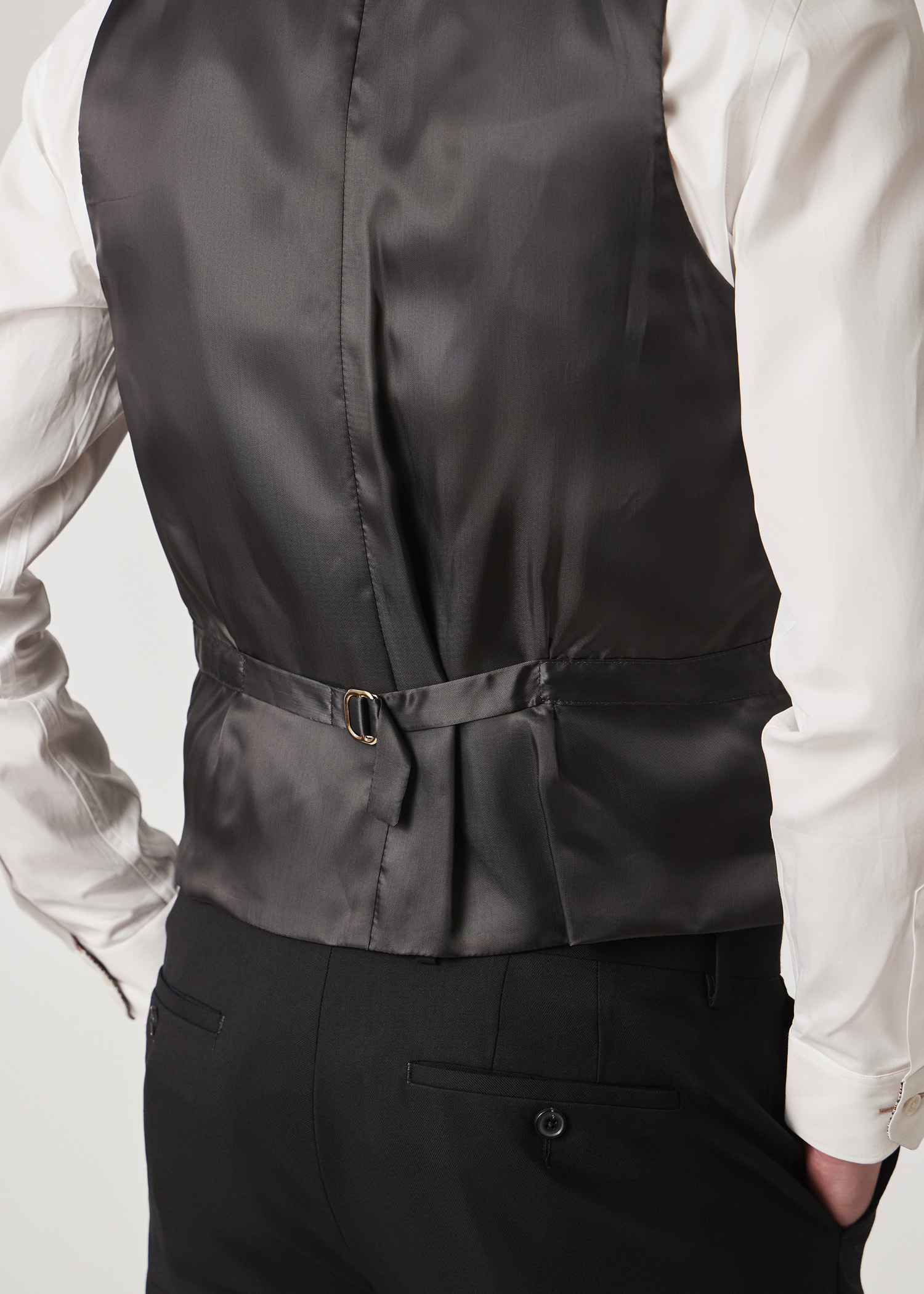 A Suit To Travel In - Black Wool Waistcoat thumbnail 3