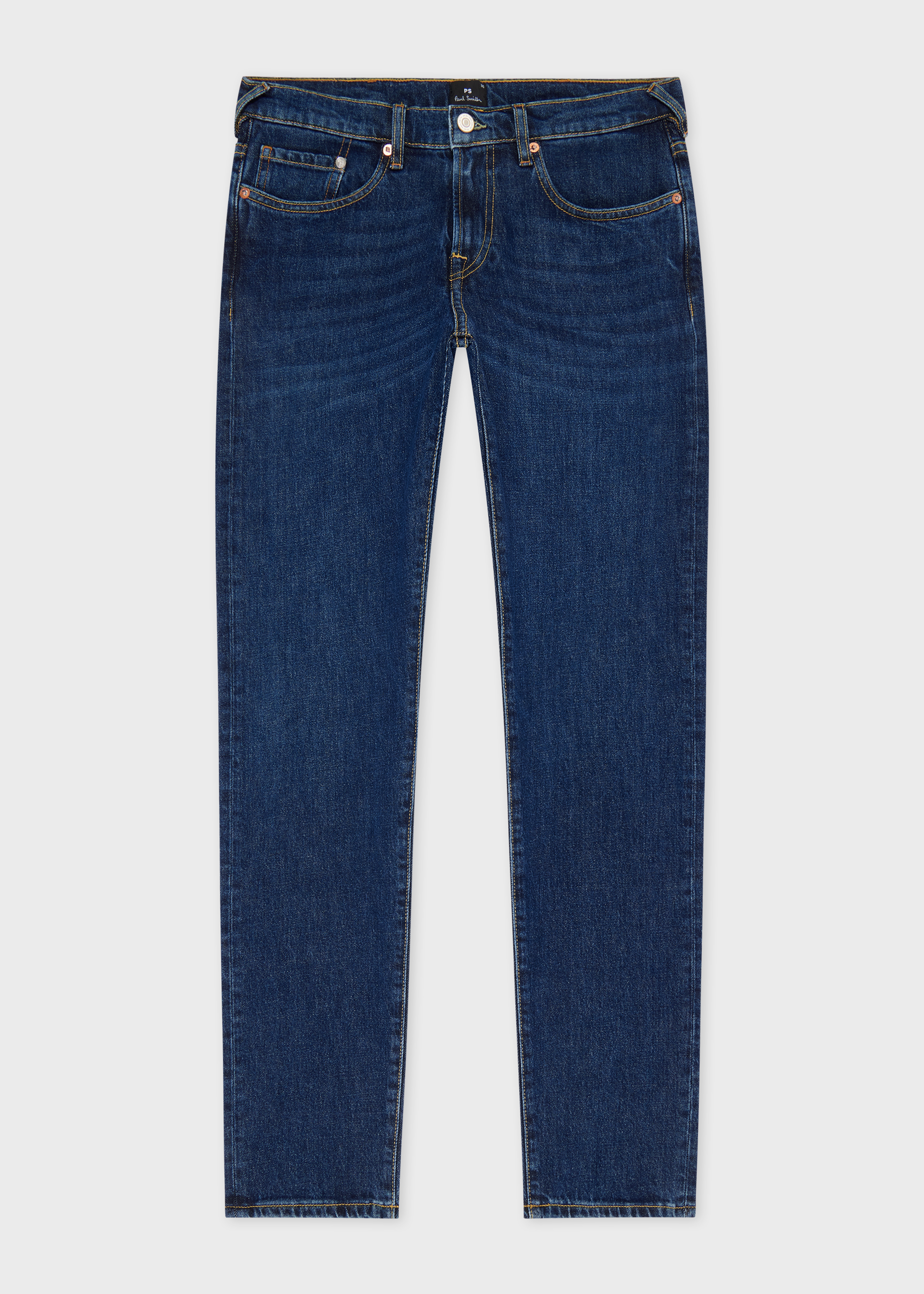 Tapered-Fit Dark-Wash Organic Vintage Stretch Jeans