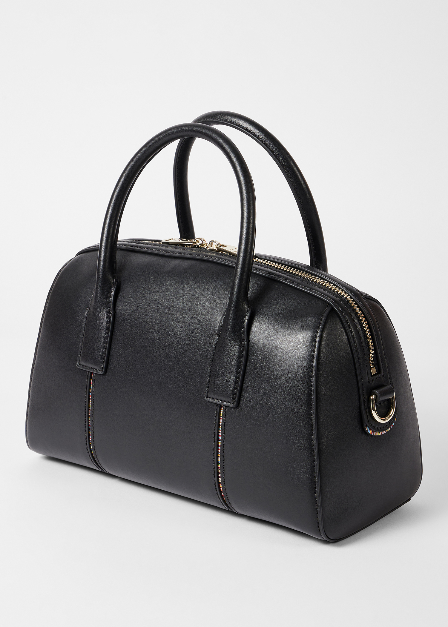 新品　1PIU1UGUALE3 AURORA BOSTON BAG Women's Small Leather Black 'Boston' Bag