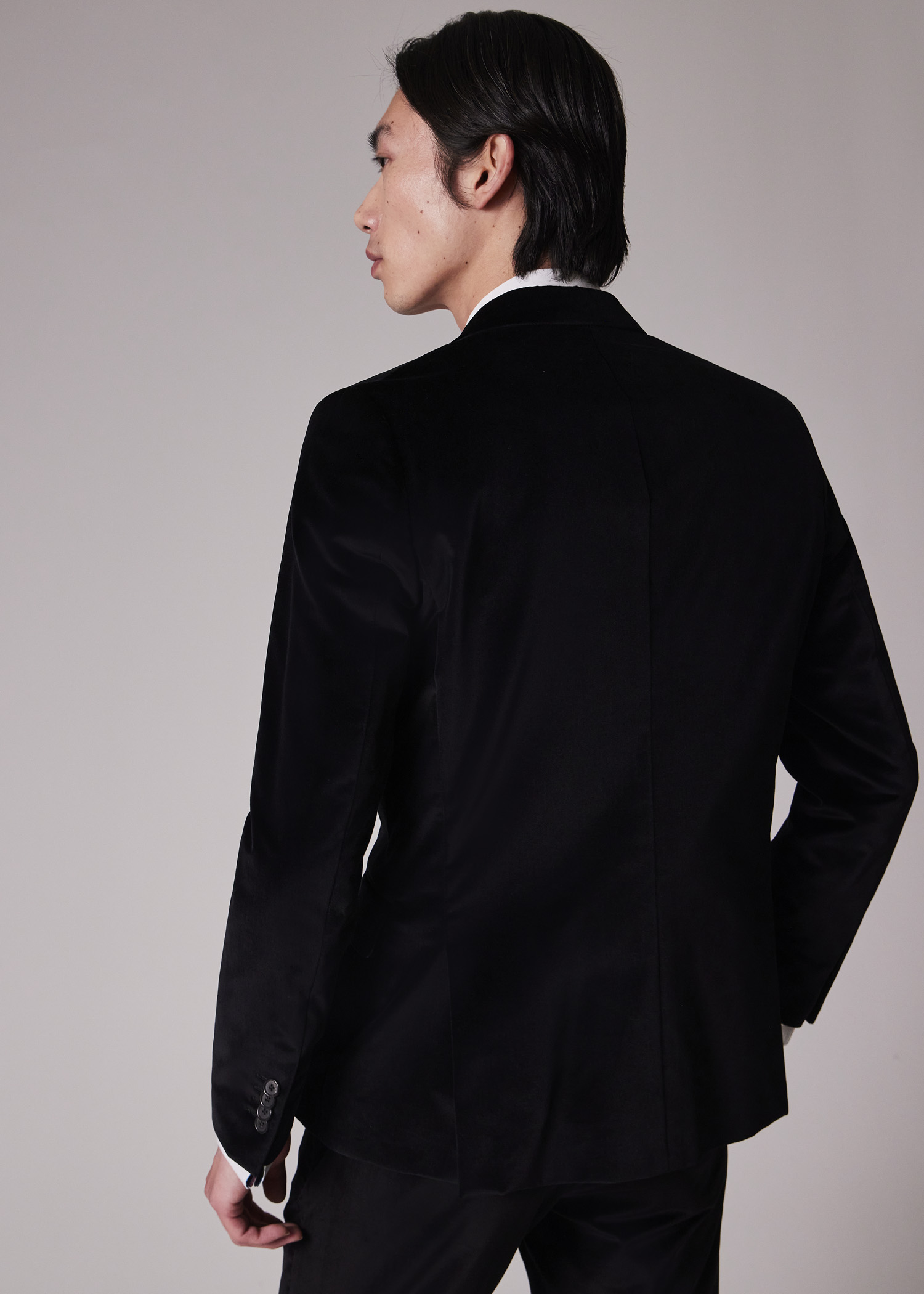 The Soho - Tailored-Fit Black Velvet Blazer thumbnail 5