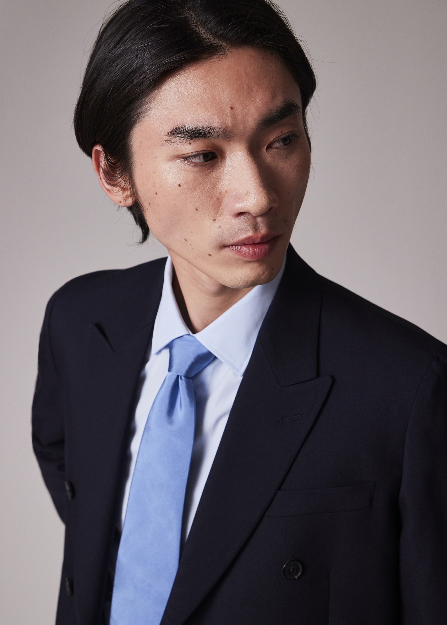 Tailored-Fit Navy 'Suit To Travel In' Double-Breasted Blazer primary image