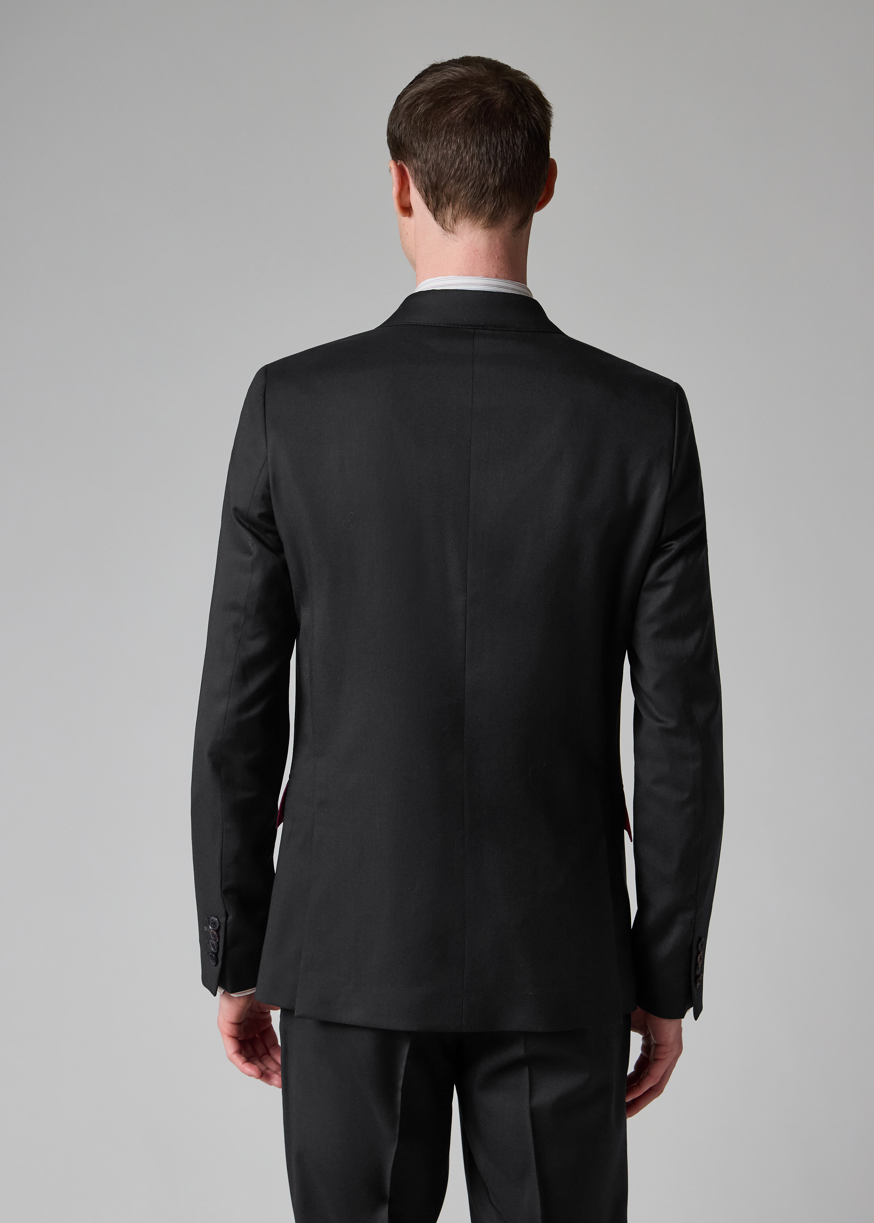 Tailored-Fit Black Wool Twill Two-Button Suit thumbnail 9