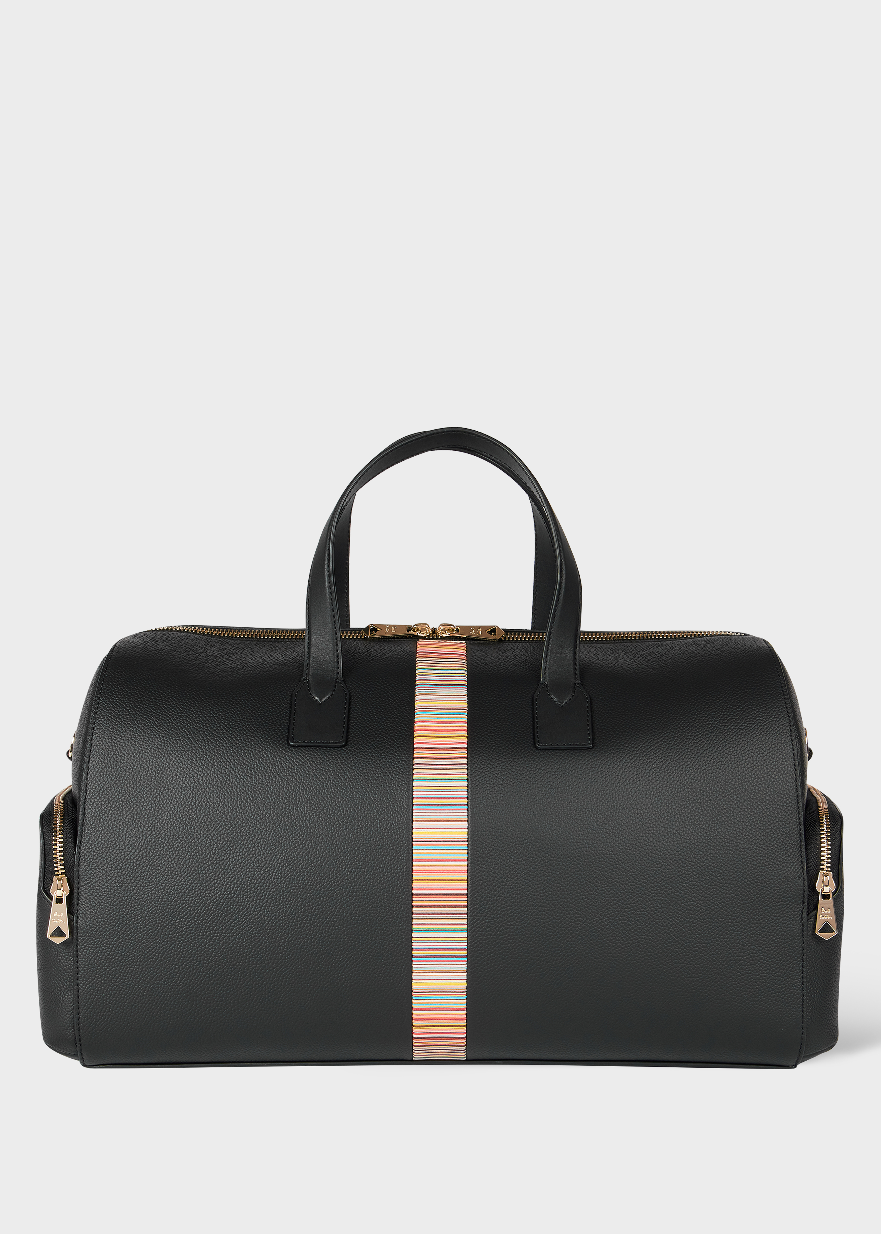 バッグ Paul Smith Stripe Leather Tote Bag Black Paul Smith Black 'Signature Stripe' Tote Paul Smith