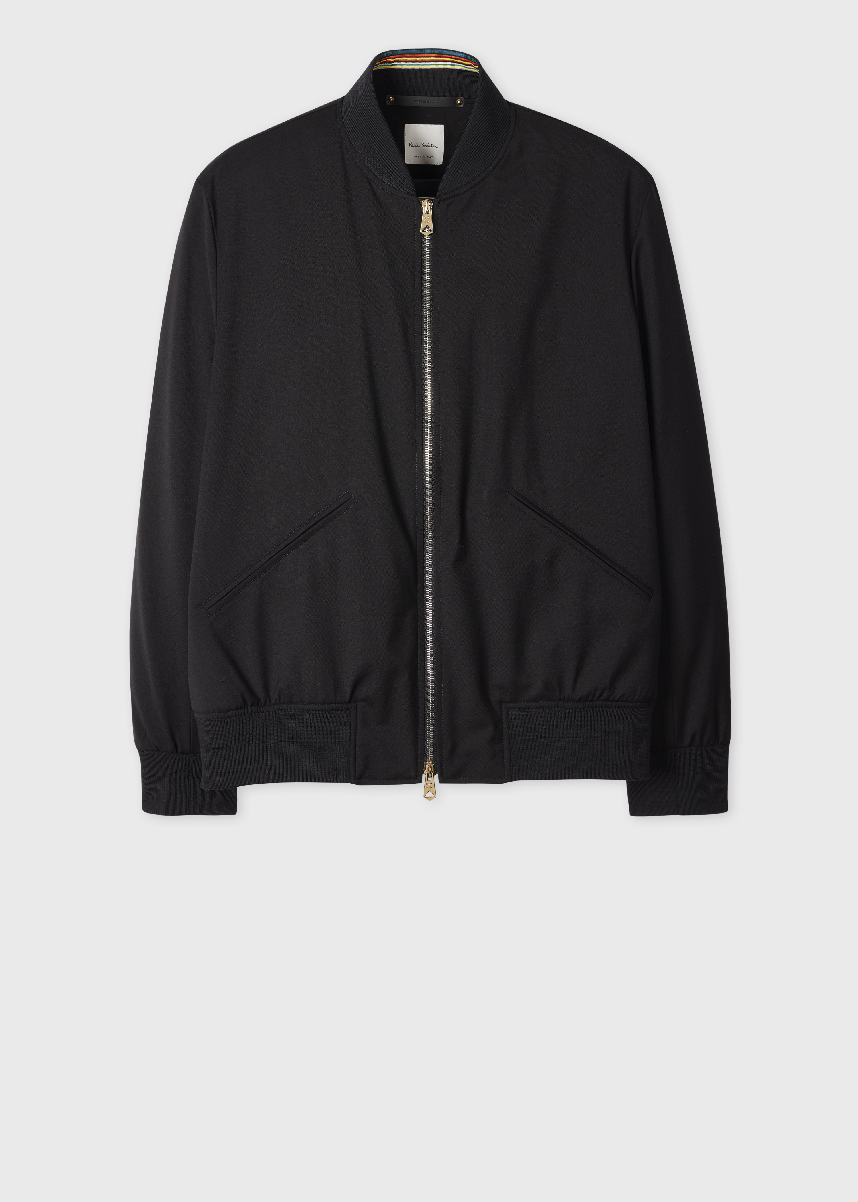 Men's Black 'Storm System' Wool Bomber Jacket