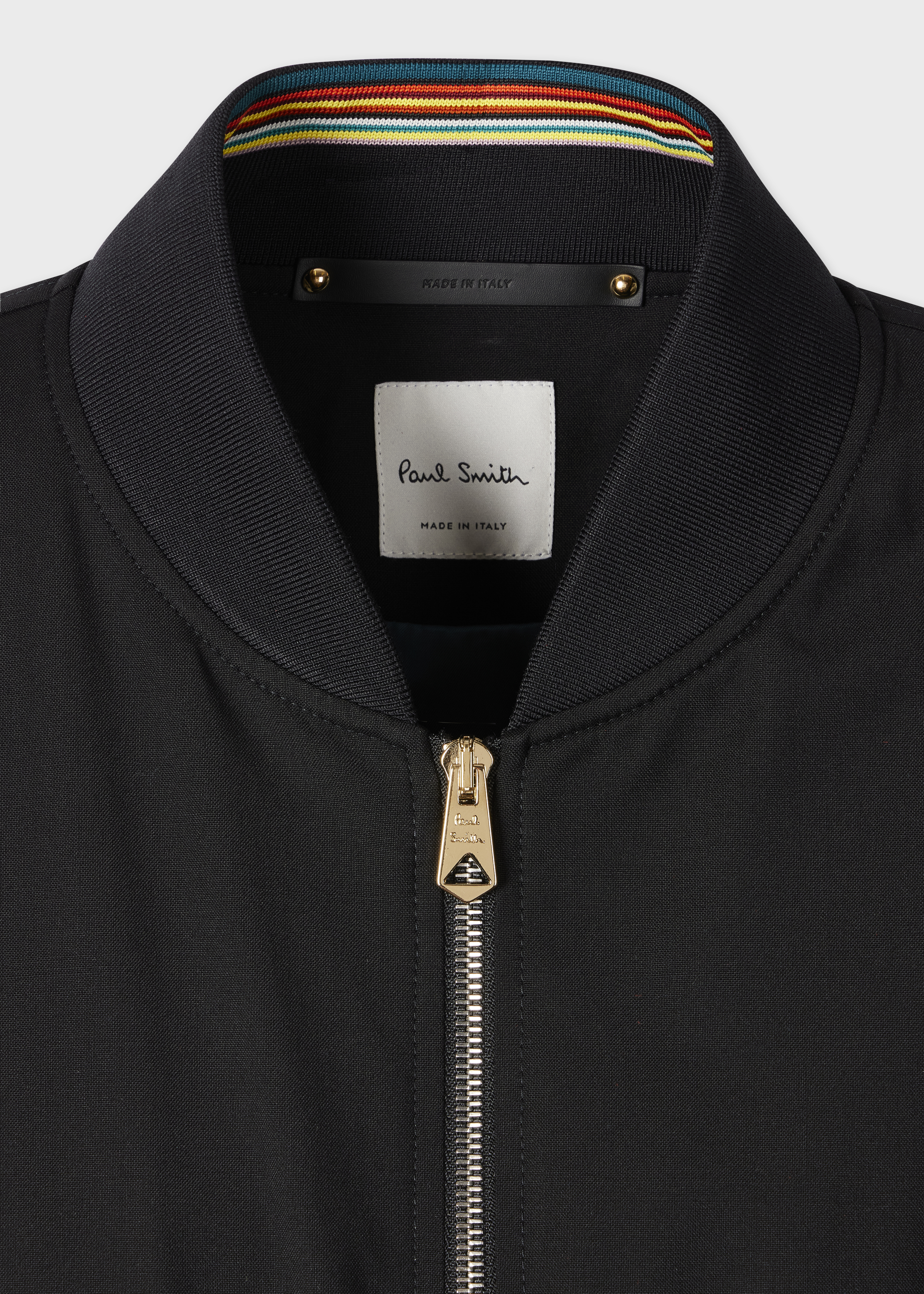 Men's Black 'Storm System' Wool Bomber Jacket