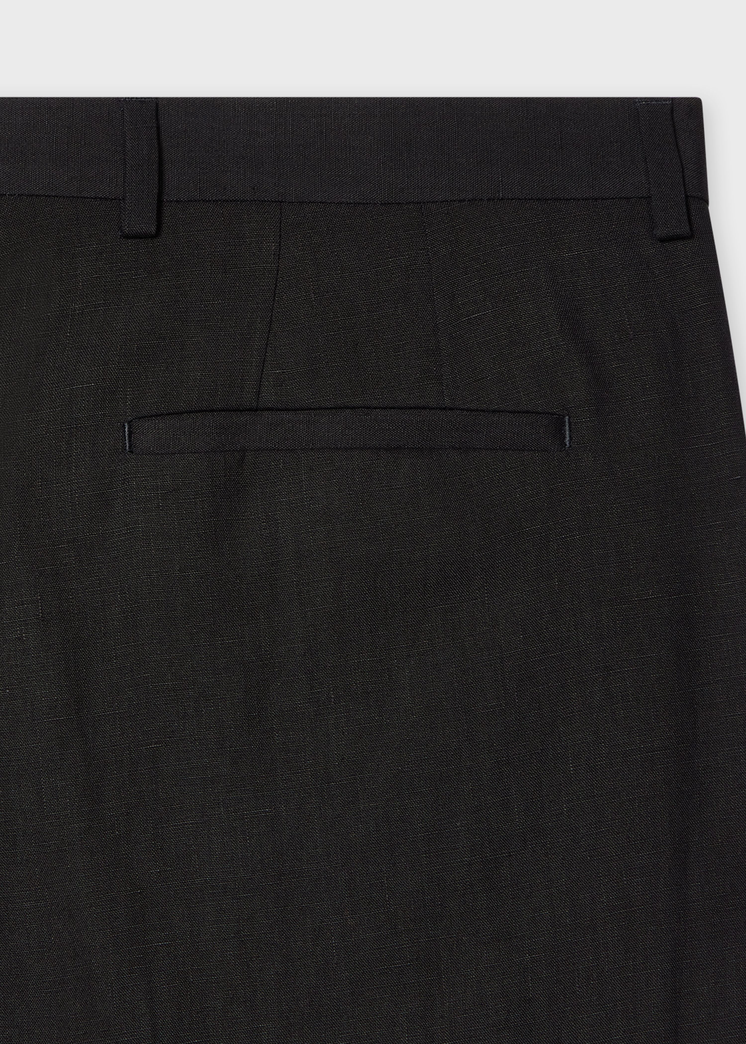 Tapered-Fit Dark Navy Linen Trousers thumbnail 9