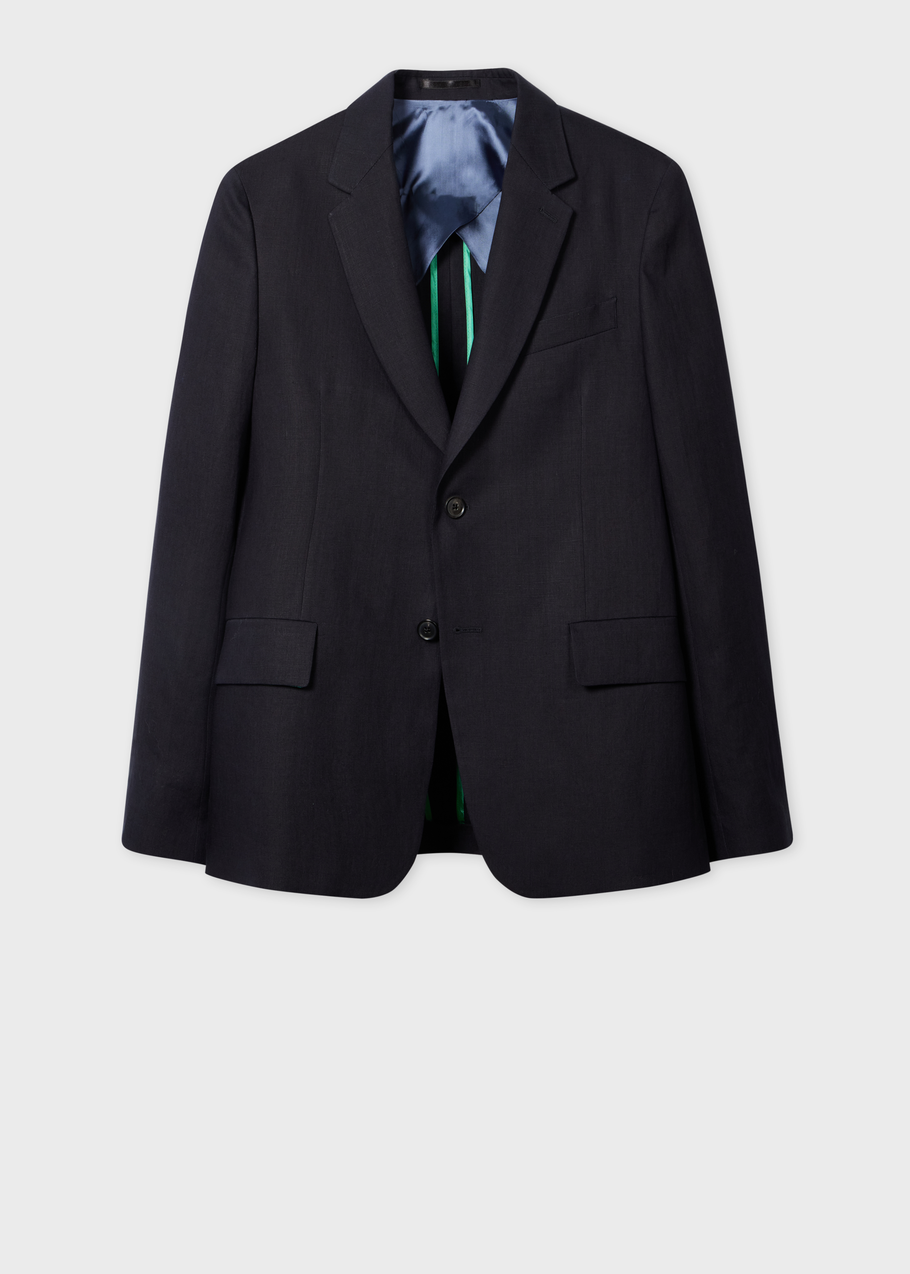 Dark Navy Linen Buggy-Lined Blazer primary image