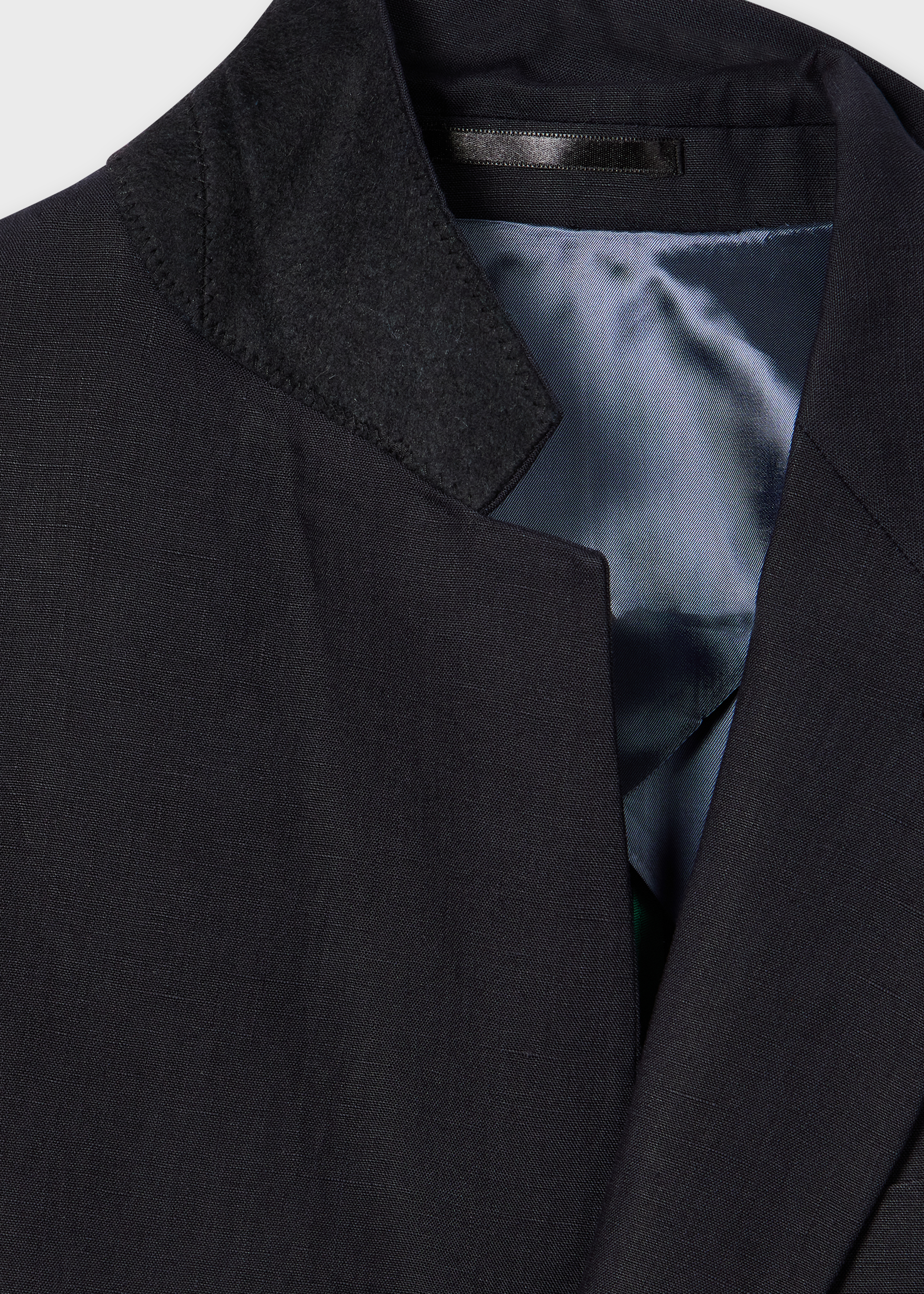 Dark Navy Linen Buggy-Lined Blazer thumbnail 3