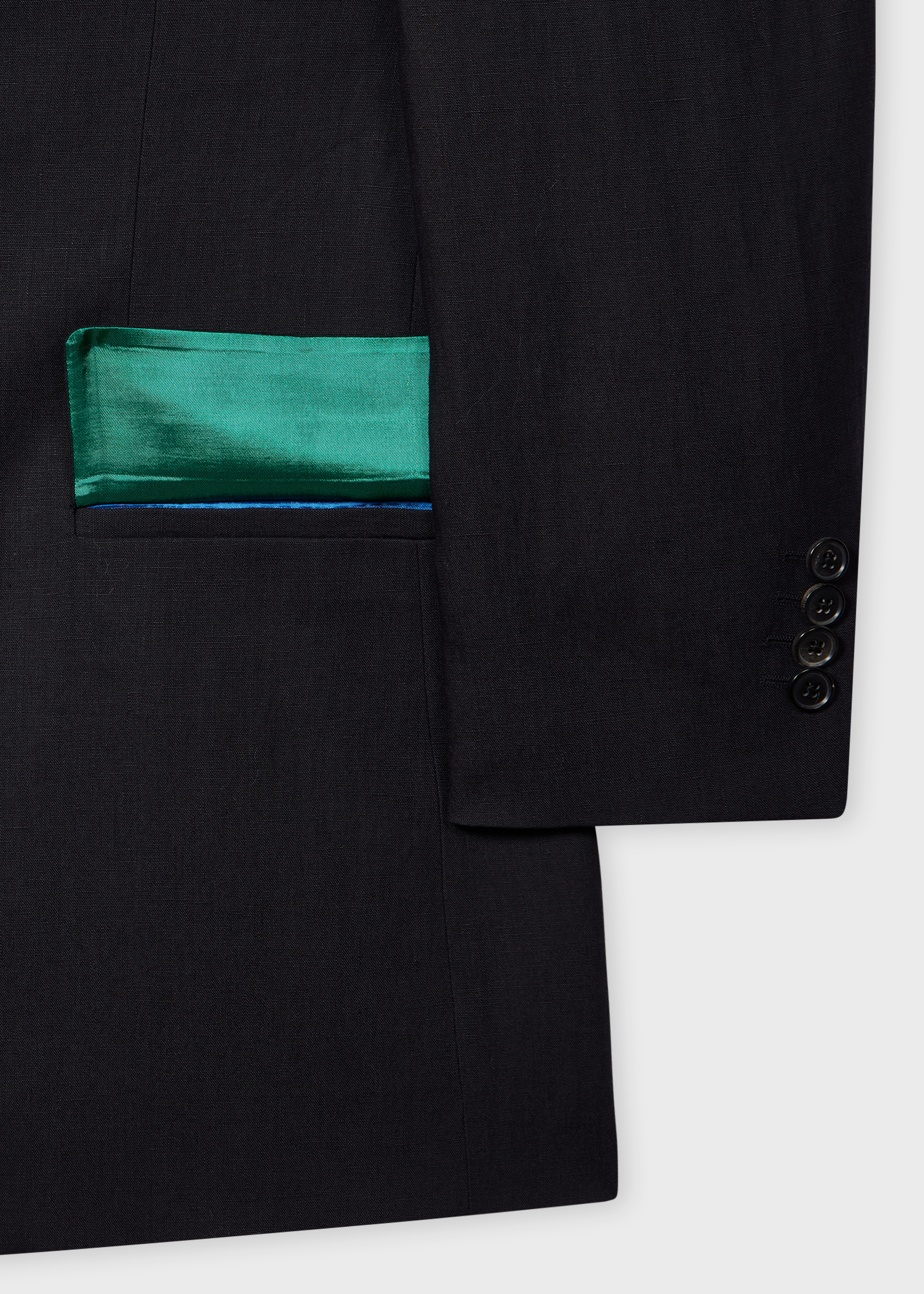 Dark Navy Linen Buggy-Lined Blazer thumbnail 4