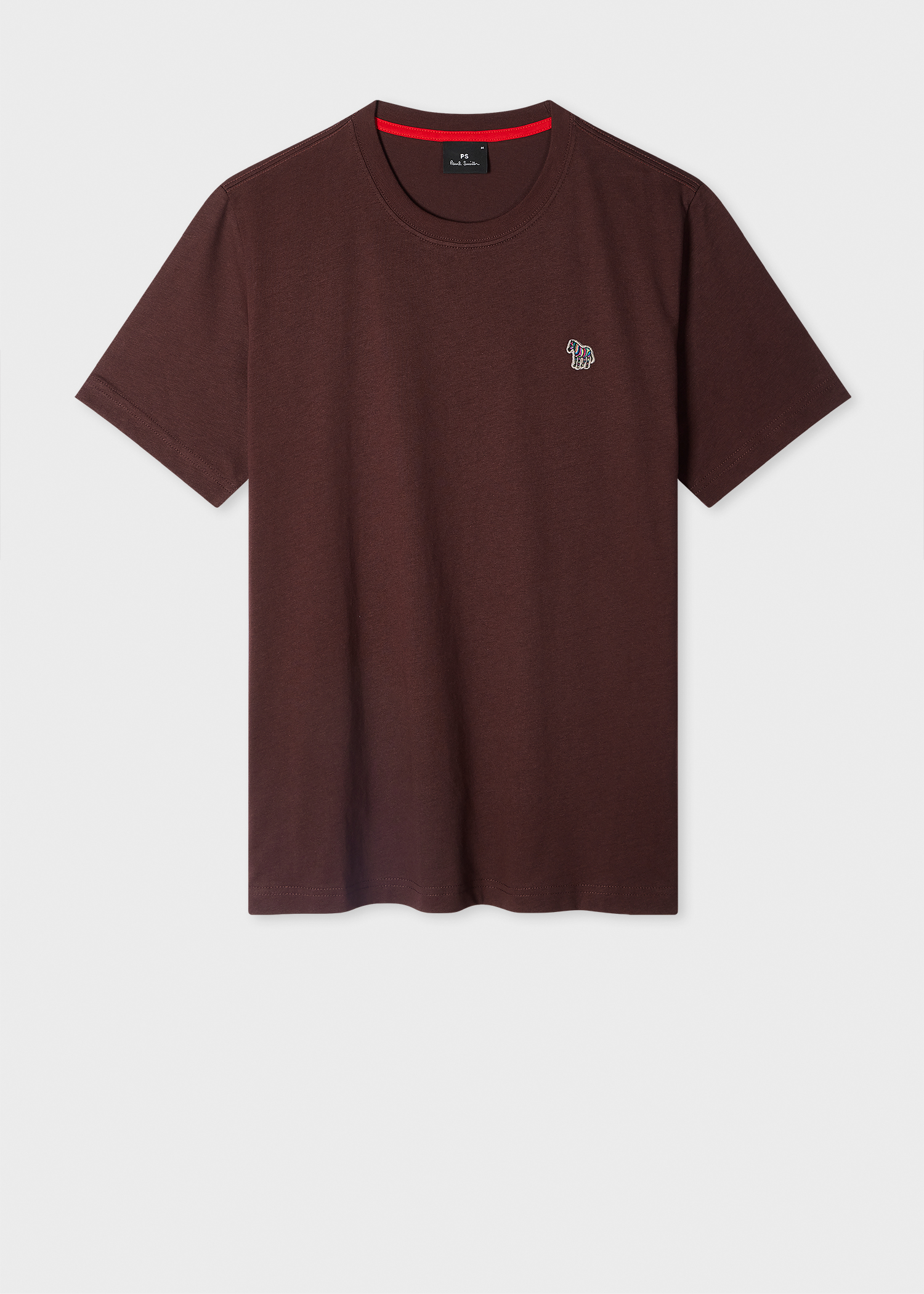 Men's Burgundy Organic Cotton Zebra Logo T-Shirt