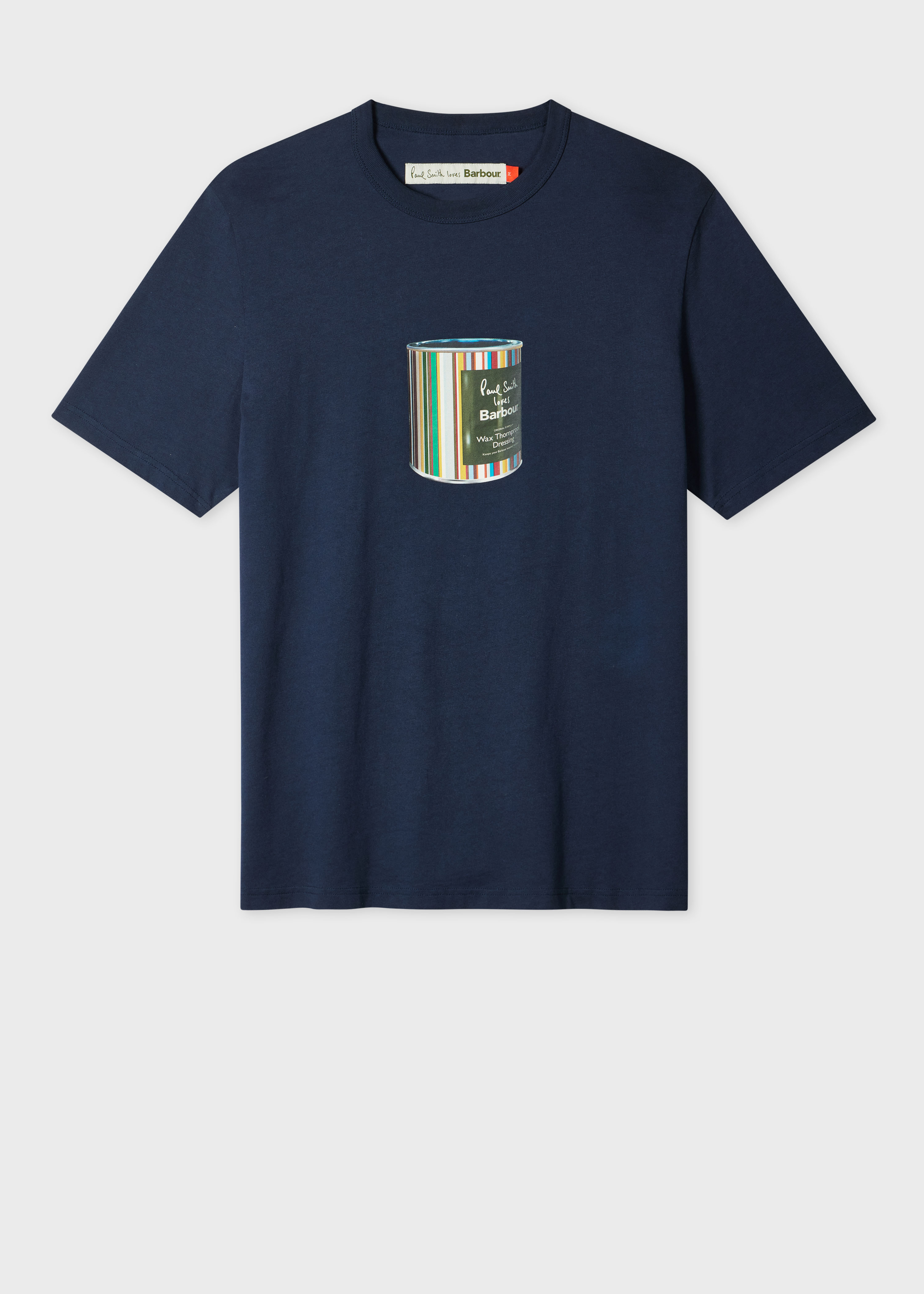 Paul Smith loves Barbour - Navy Wax Tin Print T-Shirt