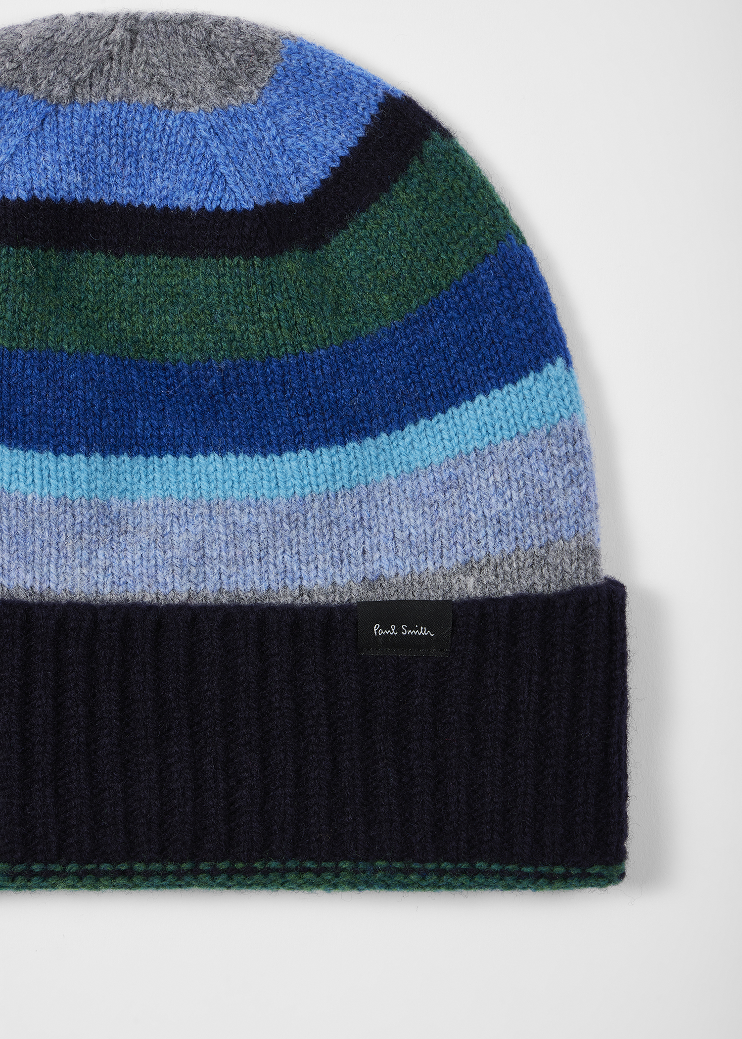 NWT NEW Paul Smith Men\'s Women\'s Kids Unisex Beanie Lambswool Black Stripes Knit Black  main image 4