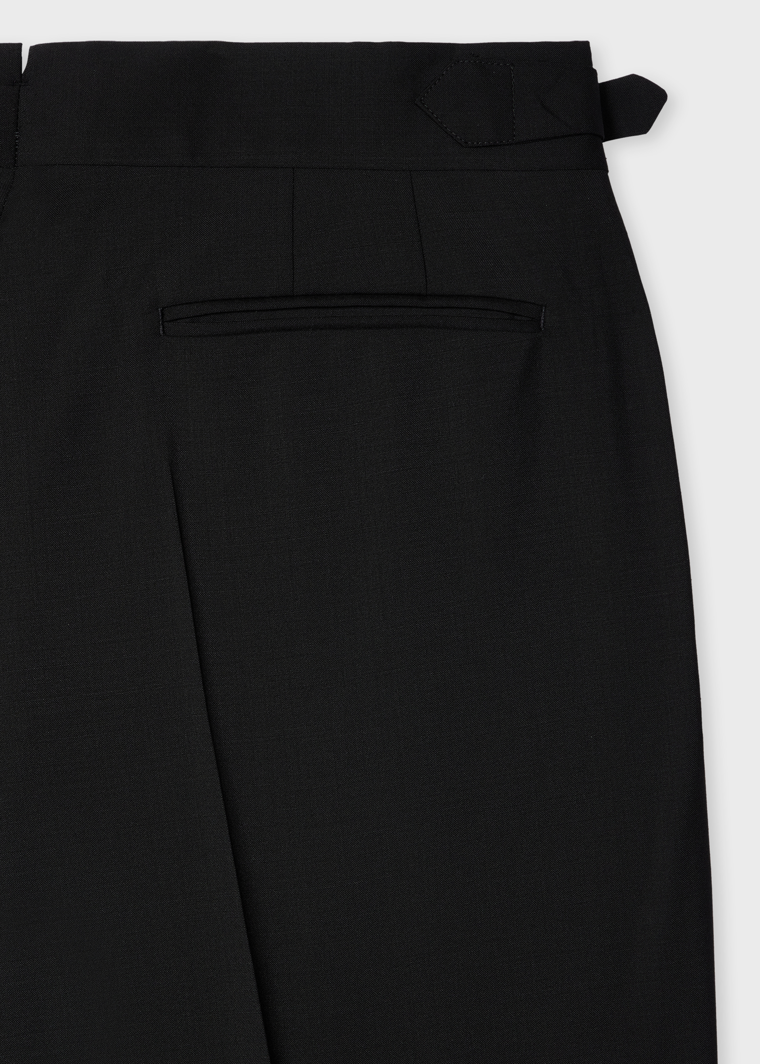 Black Single-Pleat Wool-Mohair Evening Trousers thumbnail 6