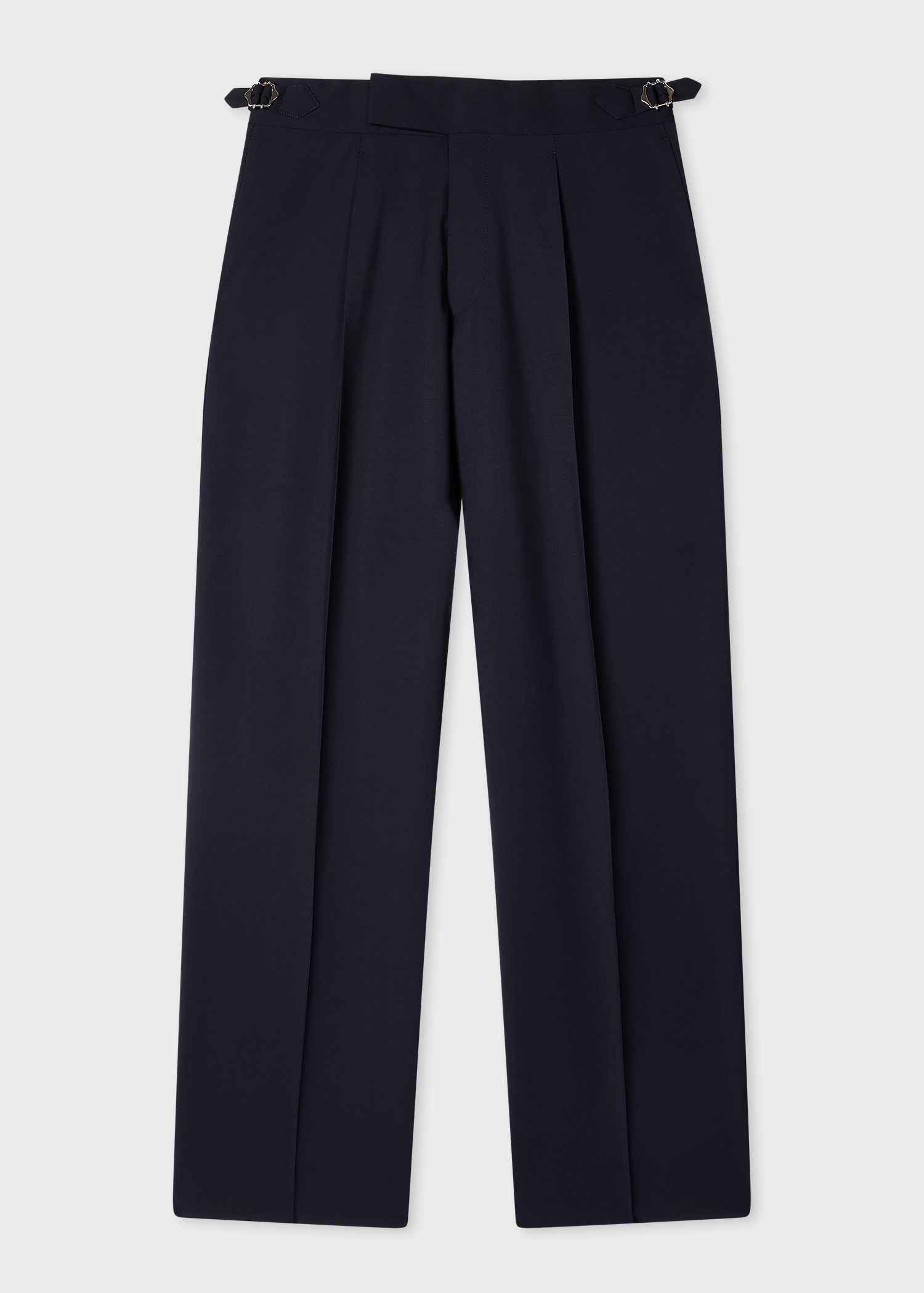 Navy Single-Pleat Wool-Mohair Evening Trousers primary image