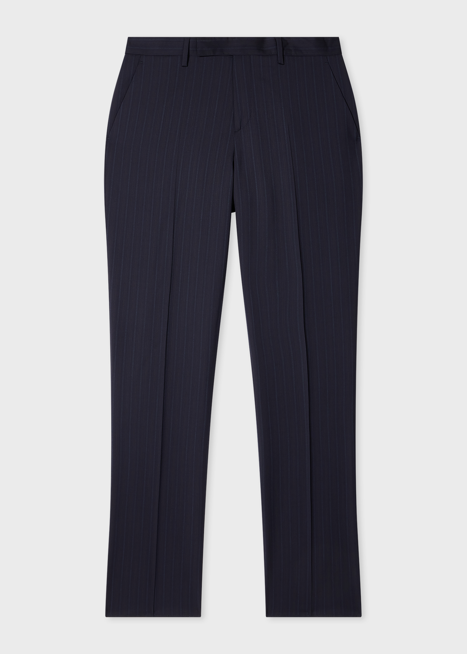 Men's Navy Stripe Tropical Wool Trousers