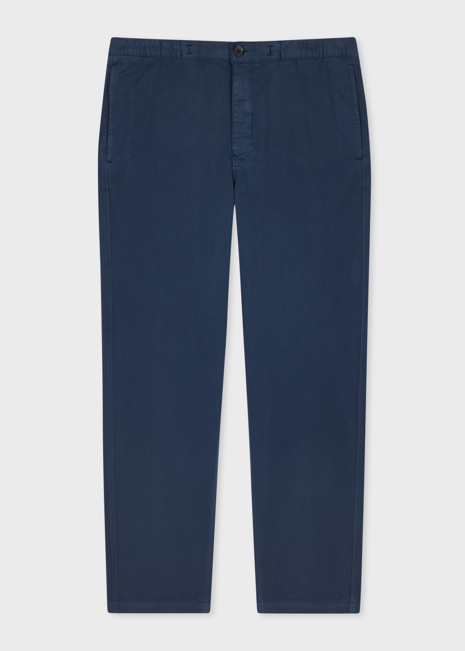 Navy Cotton-Blend Cavalry Twill Drawstring Trousers primary image