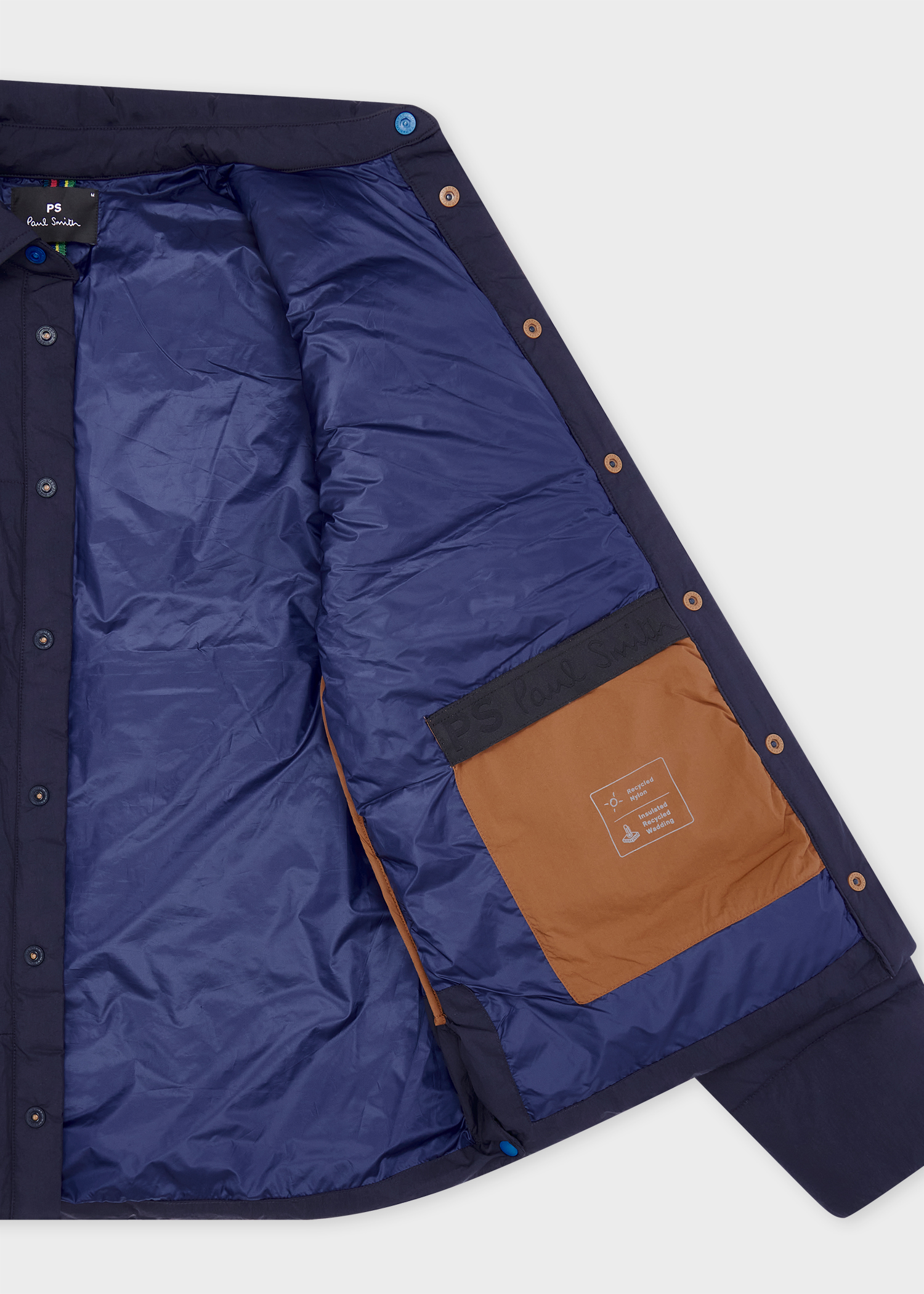 Navy Recycled-Nylon Wadded Jacket thumbnail 2