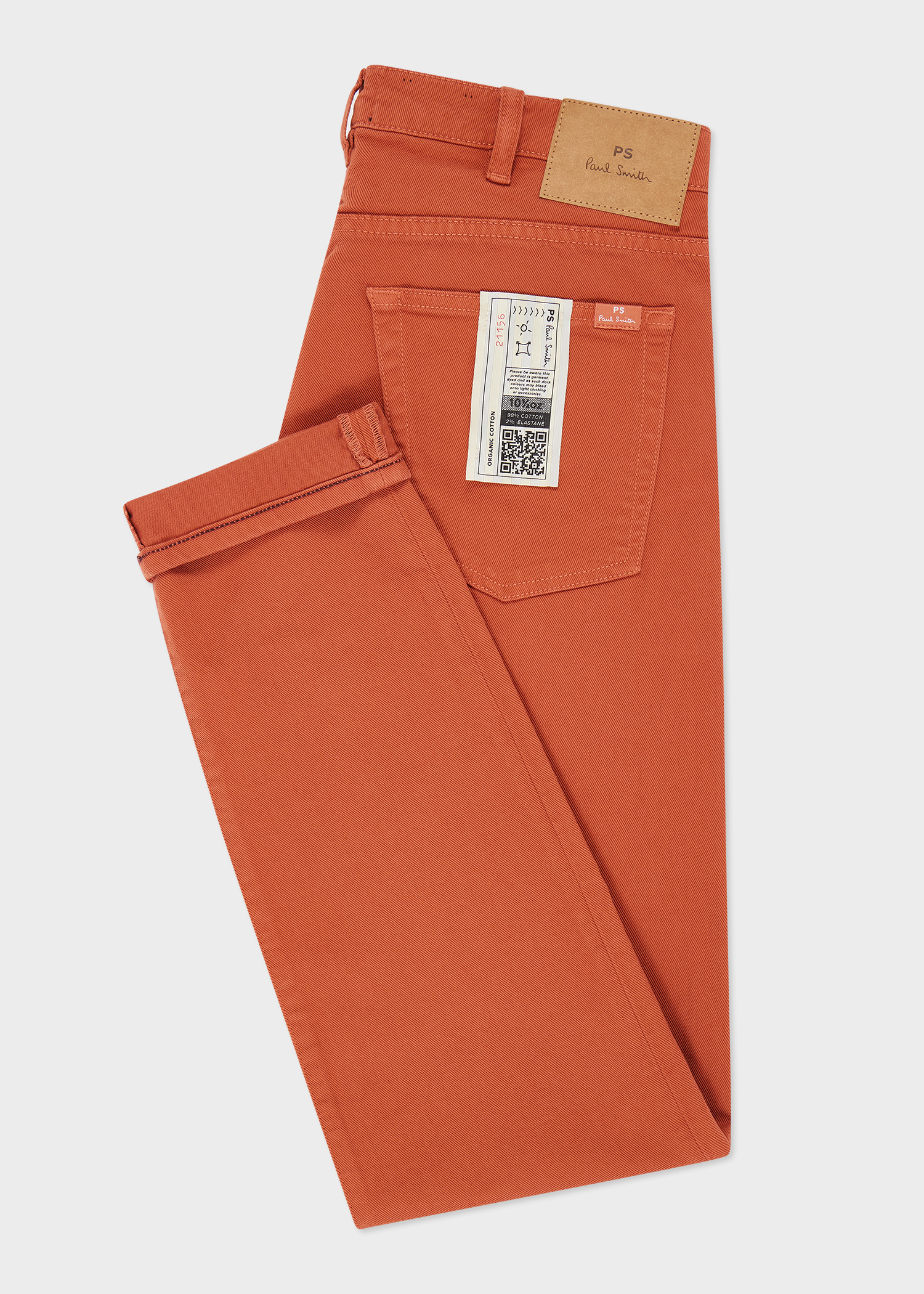 Men's Tapered-Fit Bright Blue Garment-Dyed Organic Cotton-Stretch