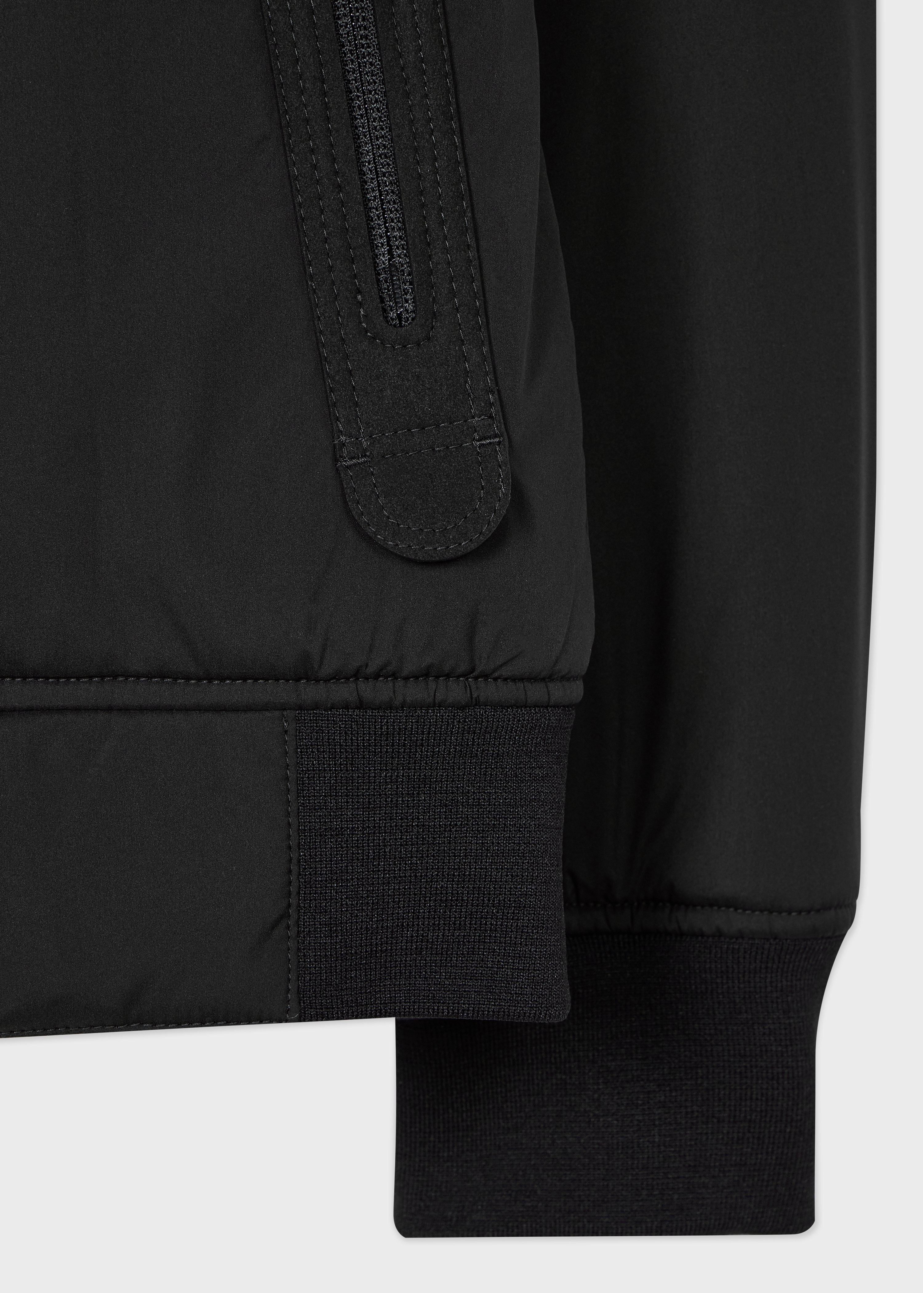 Black Mixed Media Hooded Jacket thumbnail 3