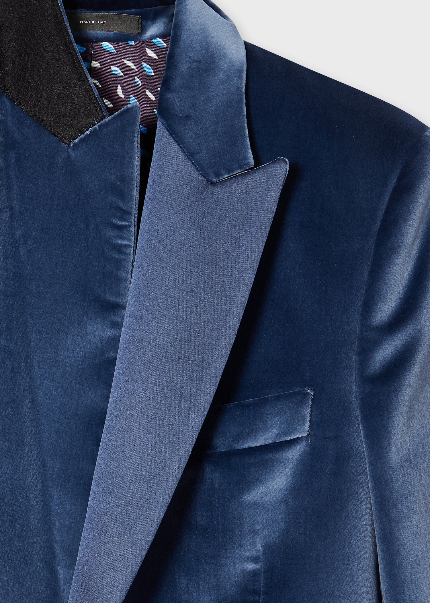 The Soho - Tailored-Fit Blue Velvet Evening Blazer thumbnail 6