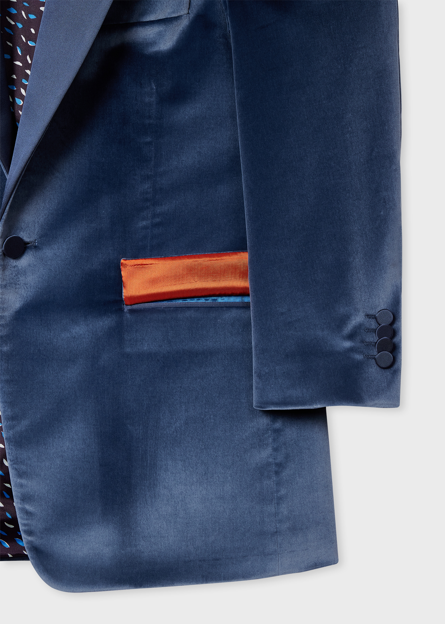 The Soho - Tailored-Fit Blue Velvet Evening Blazer thumbnail 7