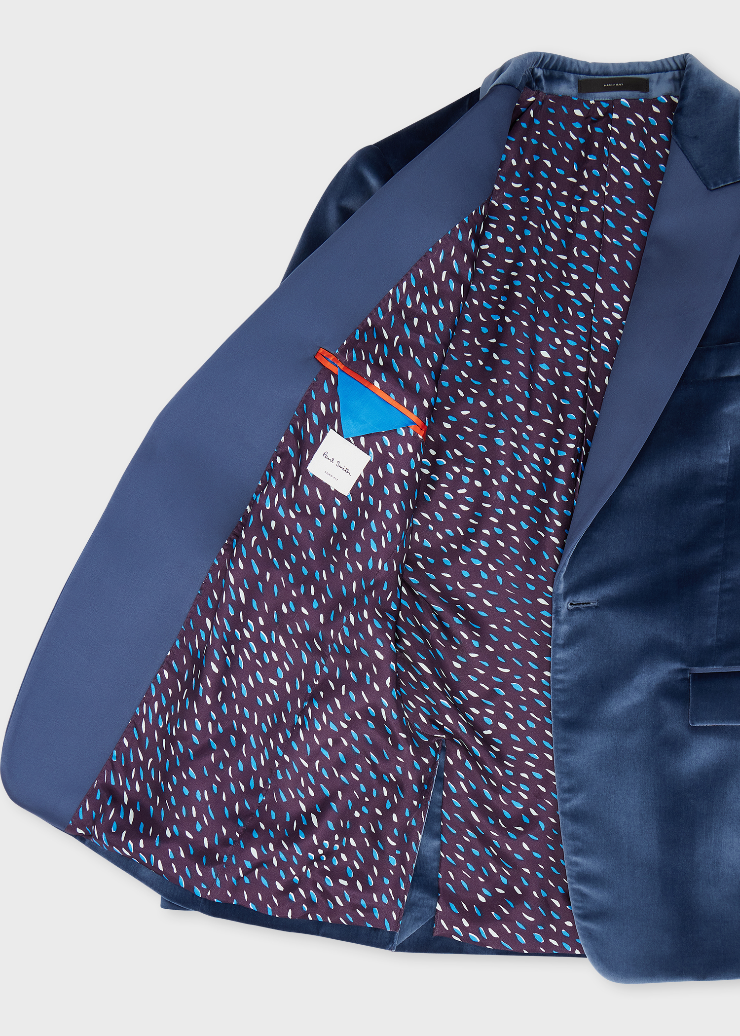 The Soho - Tailored-Fit Blue Velvet Evening Blazer thumbnail 8