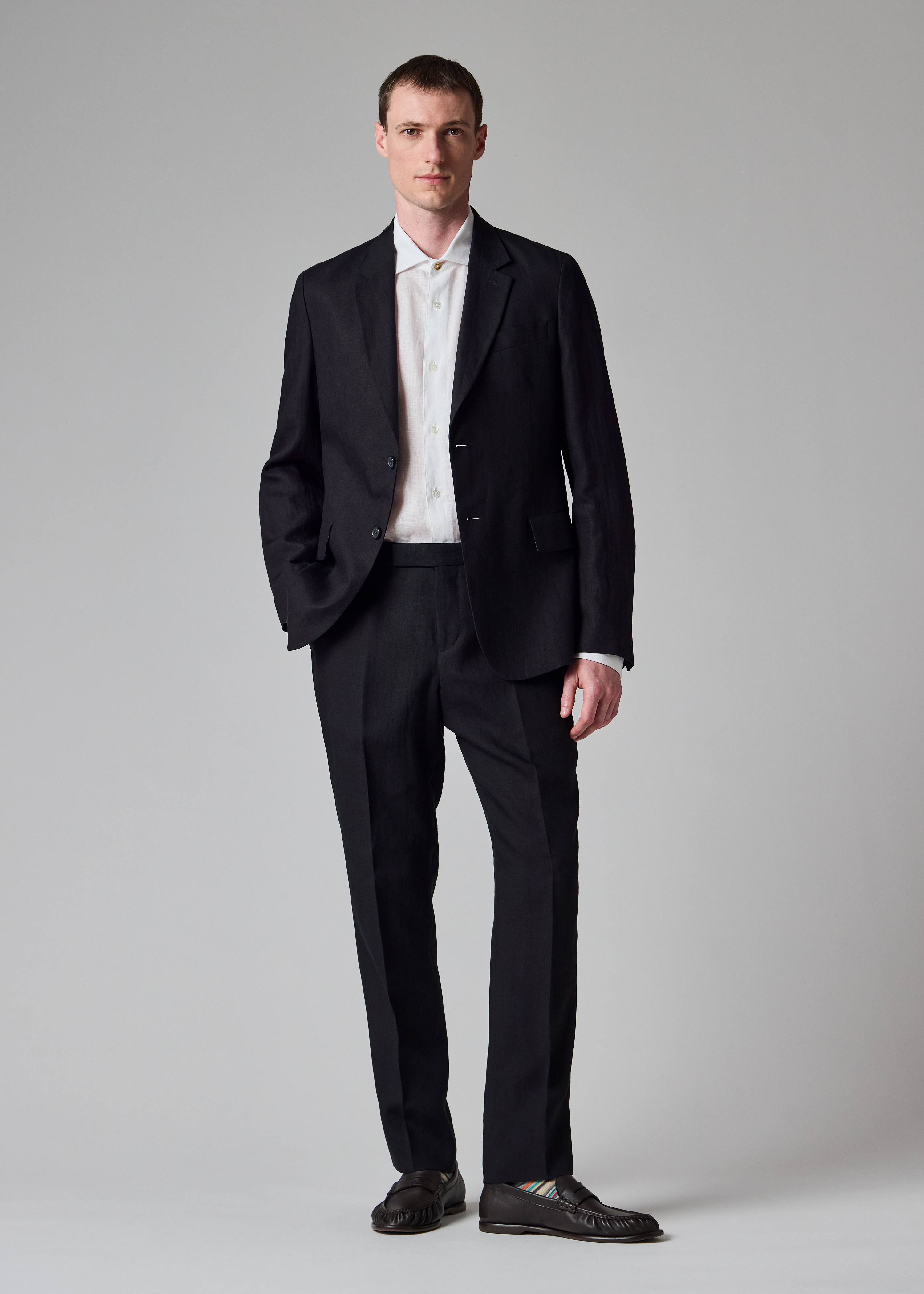 Dark Navy Linen Buggy-Lined Blazer thumbnail 9