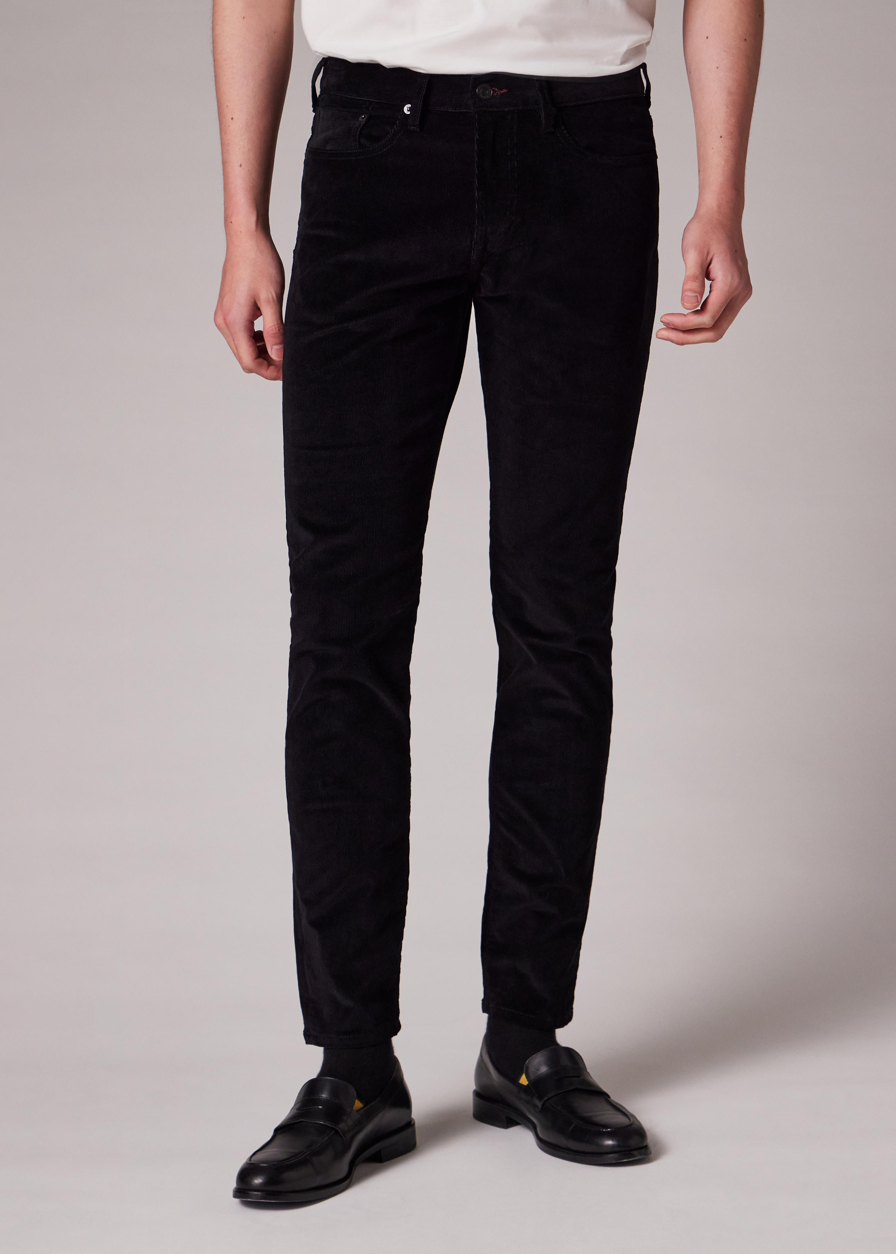 Tapered-Fit Black Corduroy Trousers primary image