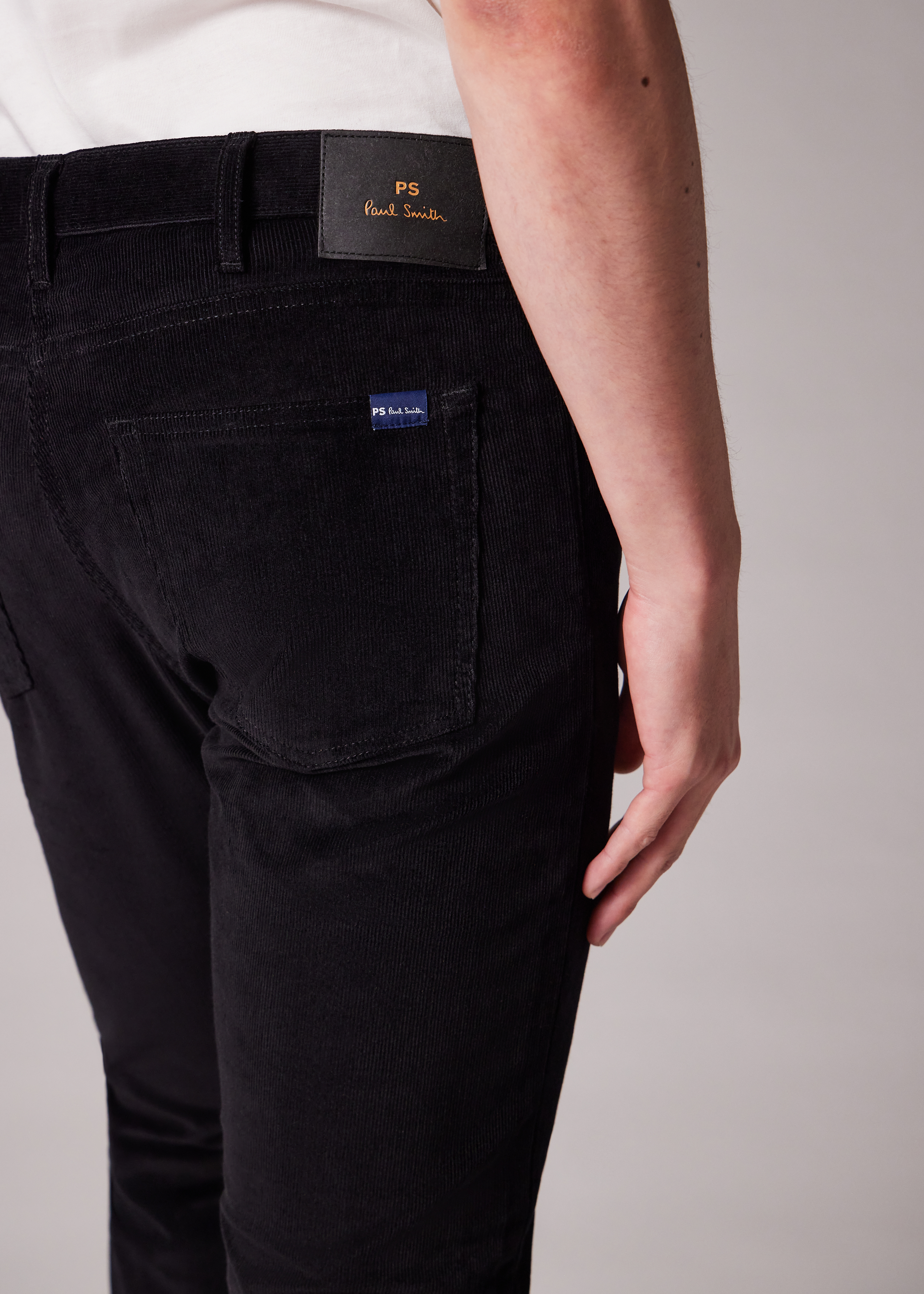 Tapered-Fit Black Corduroy Trousers thumbnail 3