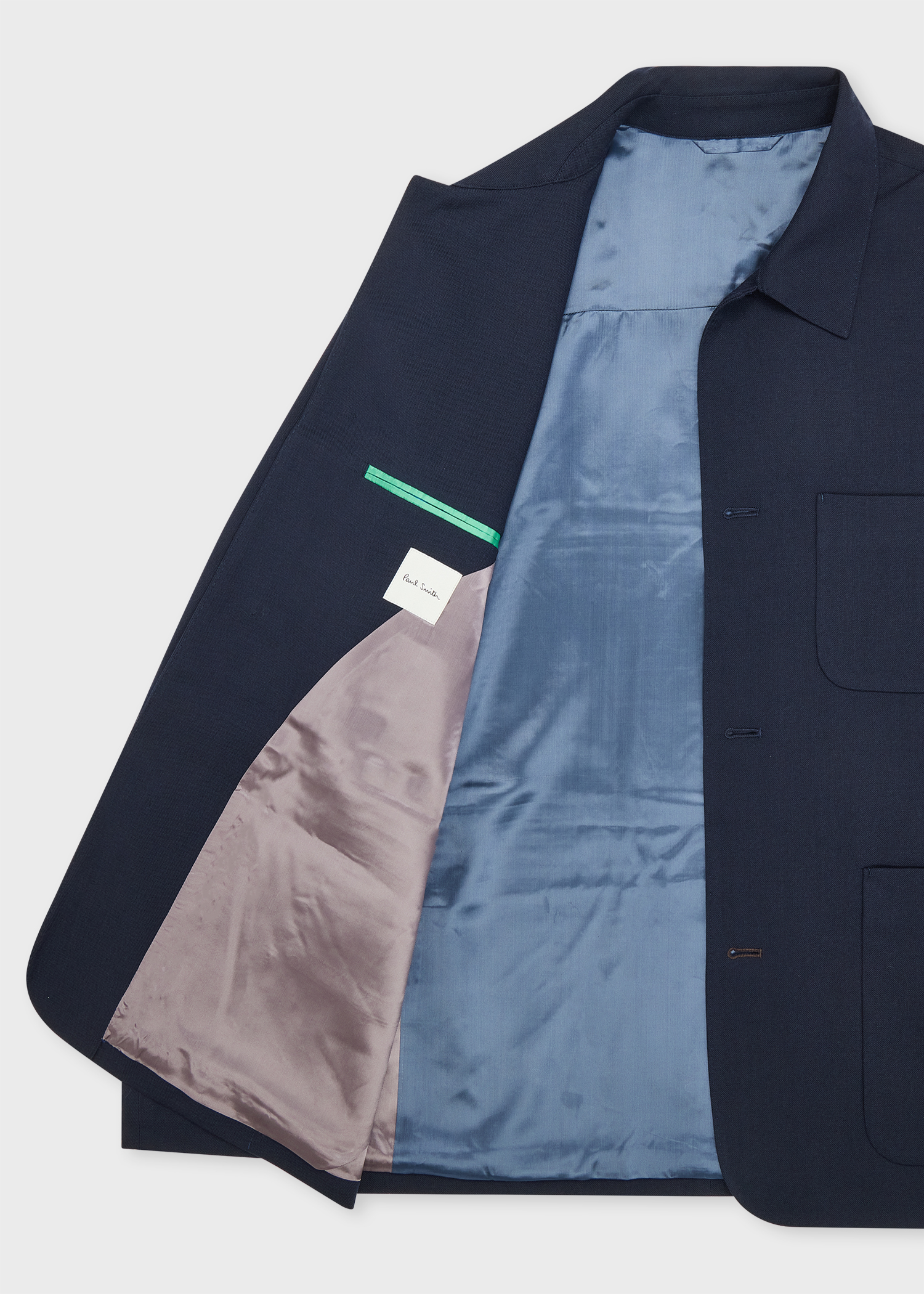 Men's Dark Navy Two-Ply Hopsack Wool Work Jacket