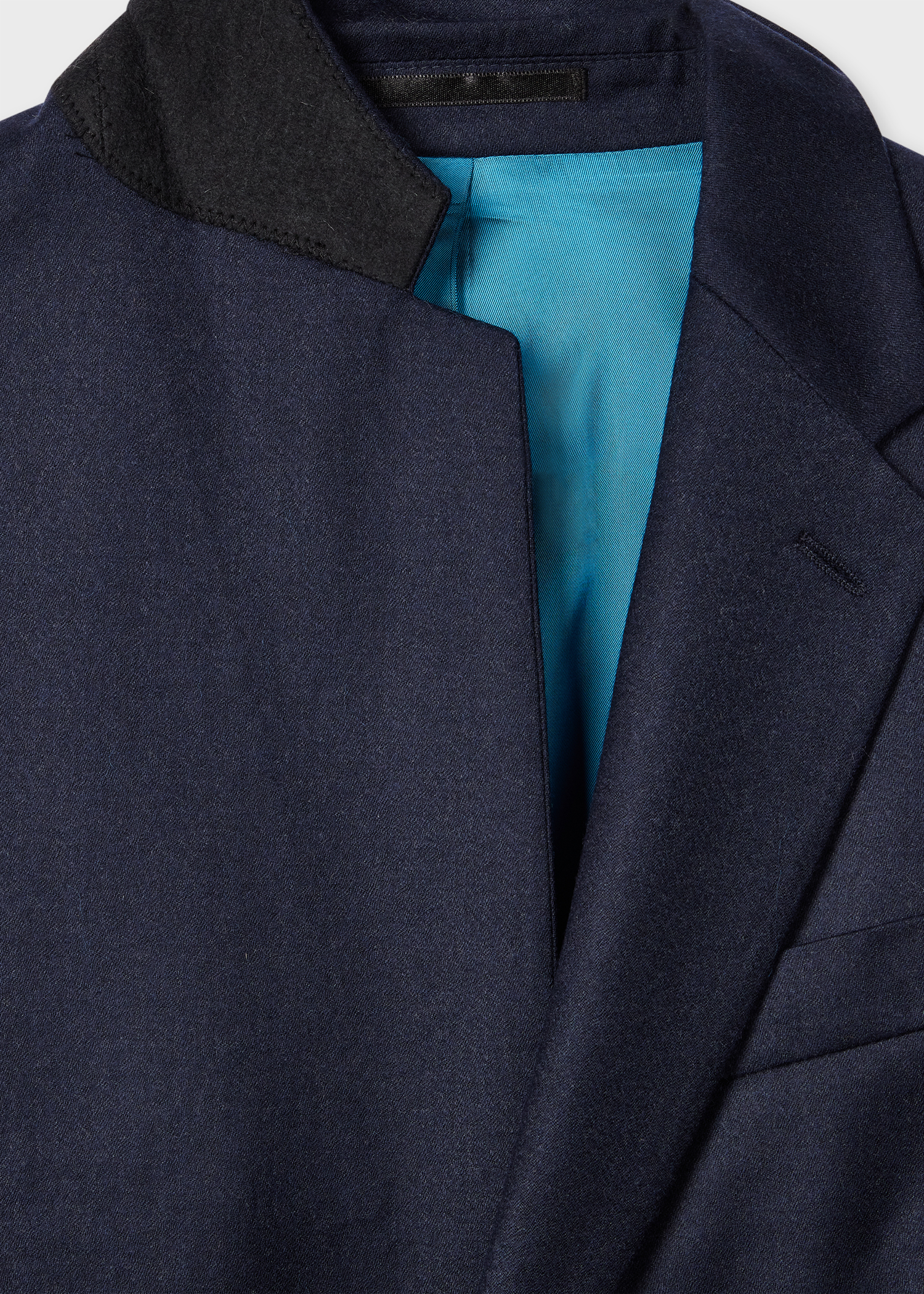Tailored-Fit Navy Overdyed Wool-Cashmere Flannel Blazer thumbnail 2