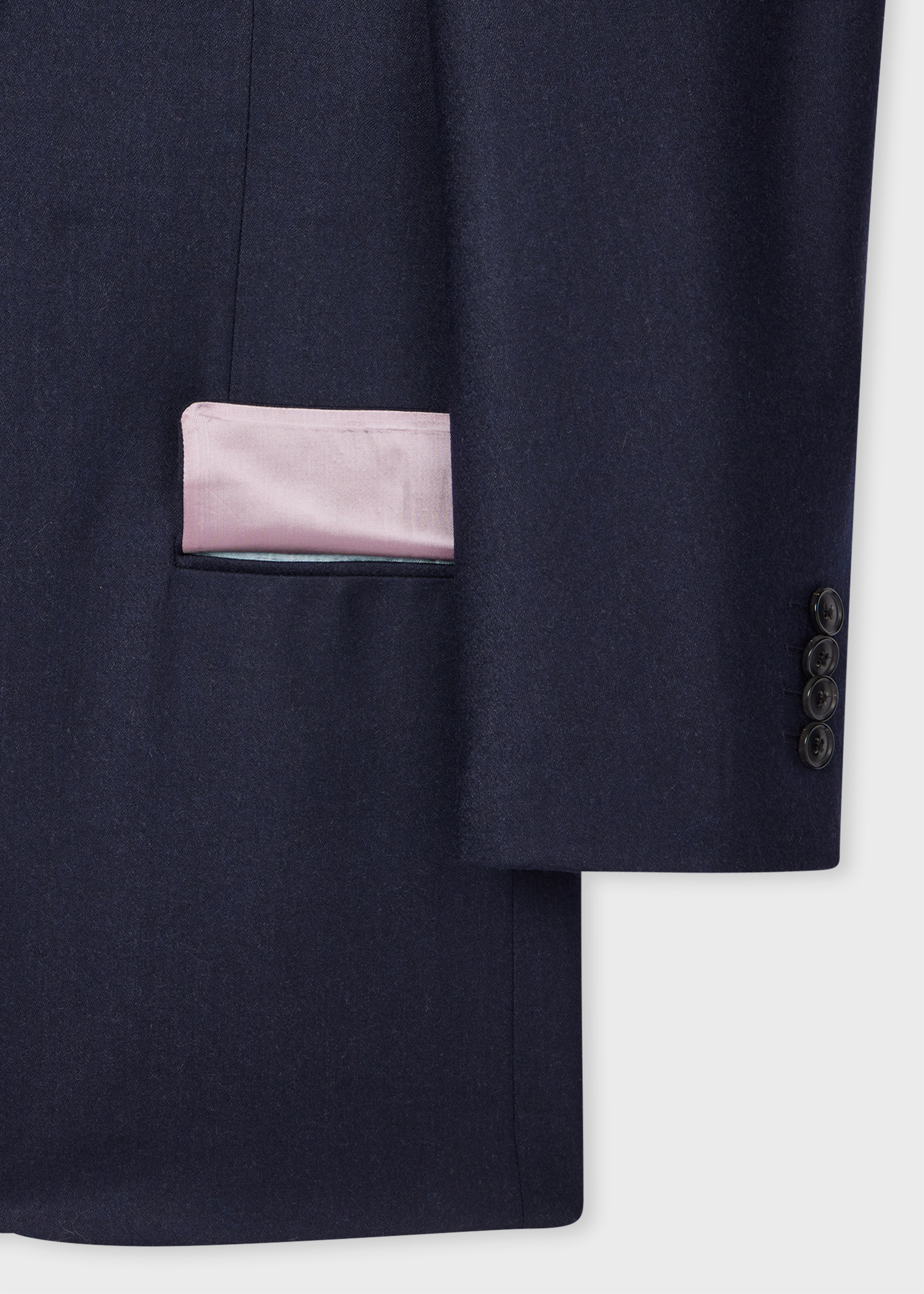 Tailored-Fit Navy Overdyed Wool-Cashmere Flannel Blazer thumbnail 3